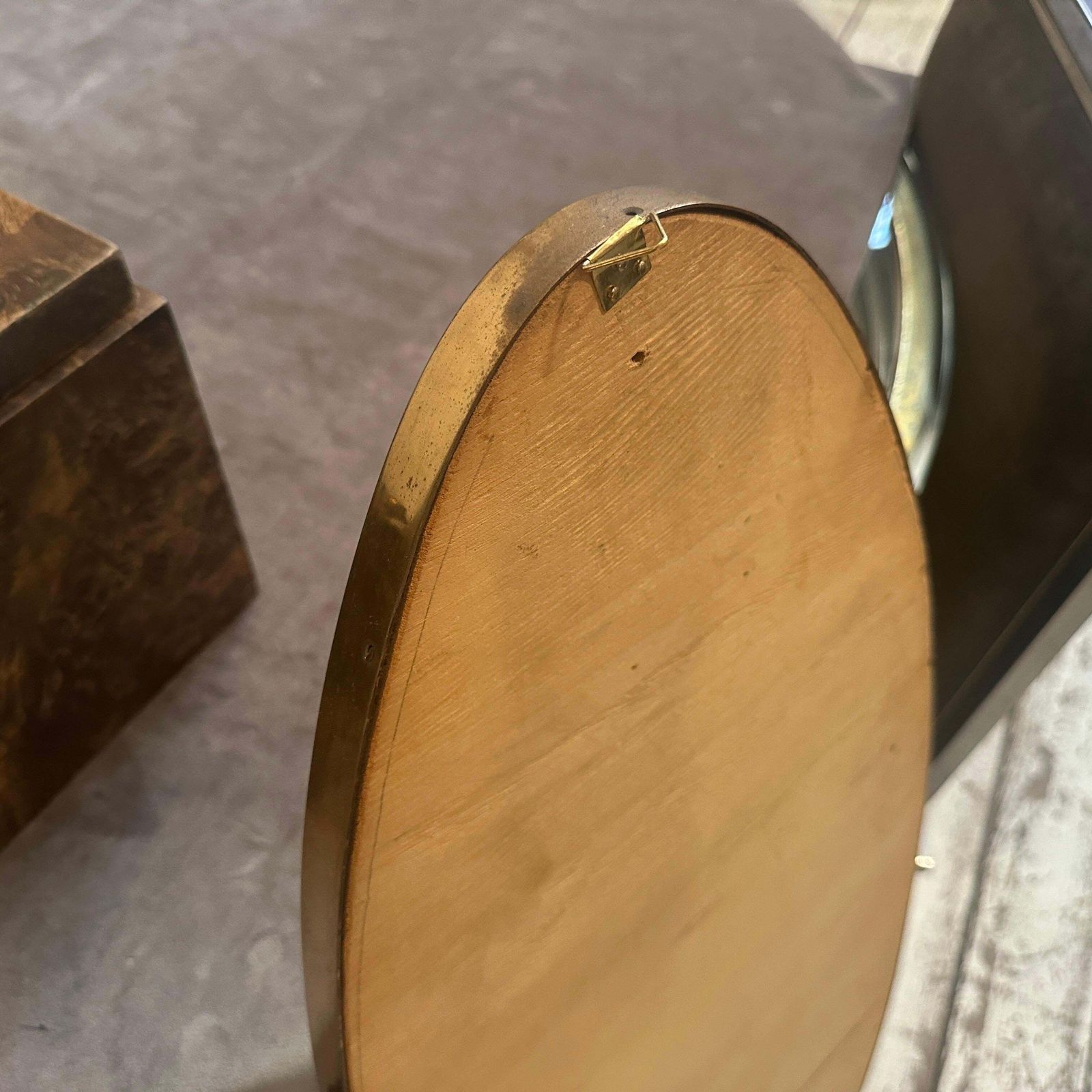 1950s Gio Ponti Style Mid Century Modern Brass Italian Long Oval Wall Mirror photo buy