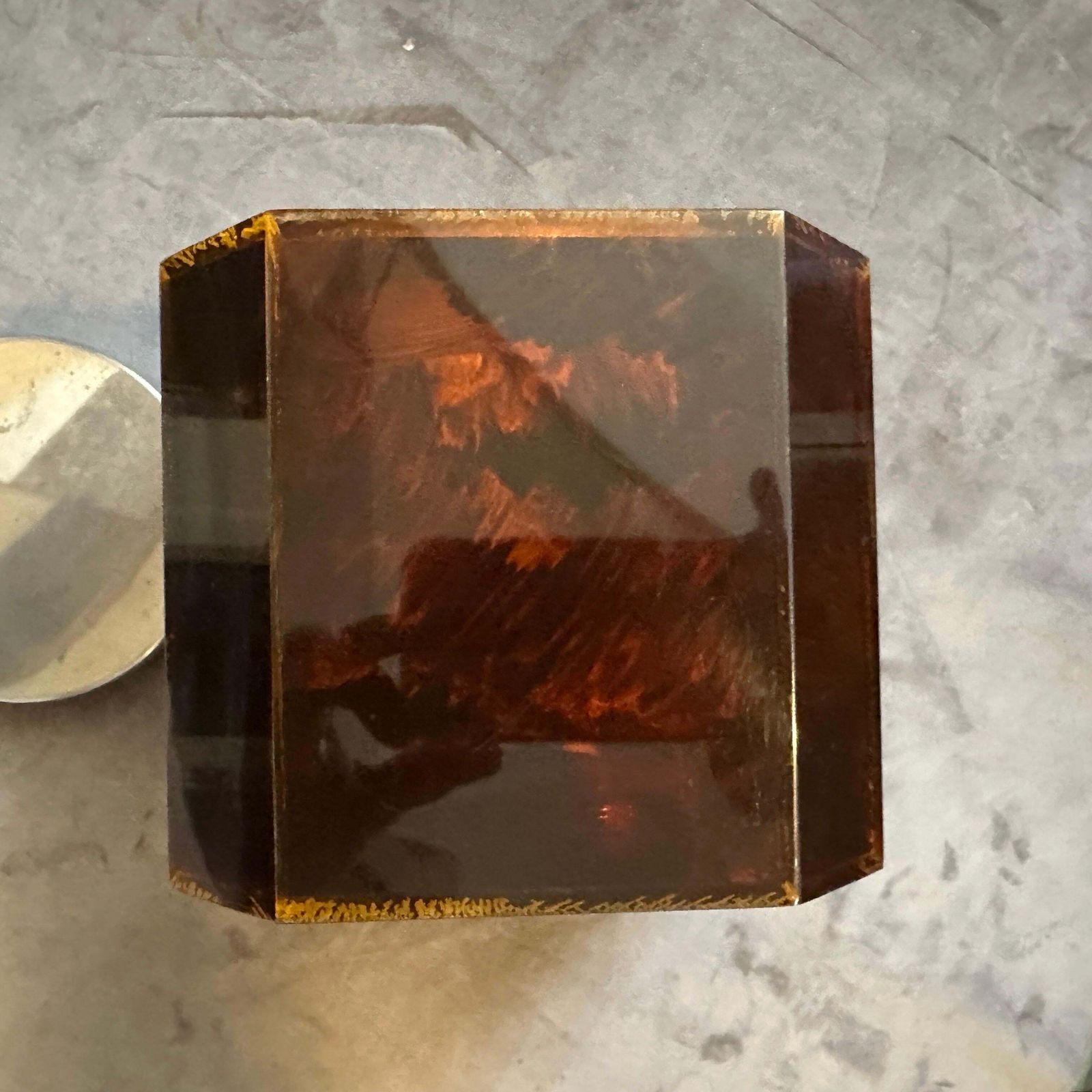 Home Decor 1970s Mid Century Modern Fake Tortoiseshell Lucite Italian Ice Bucket photo