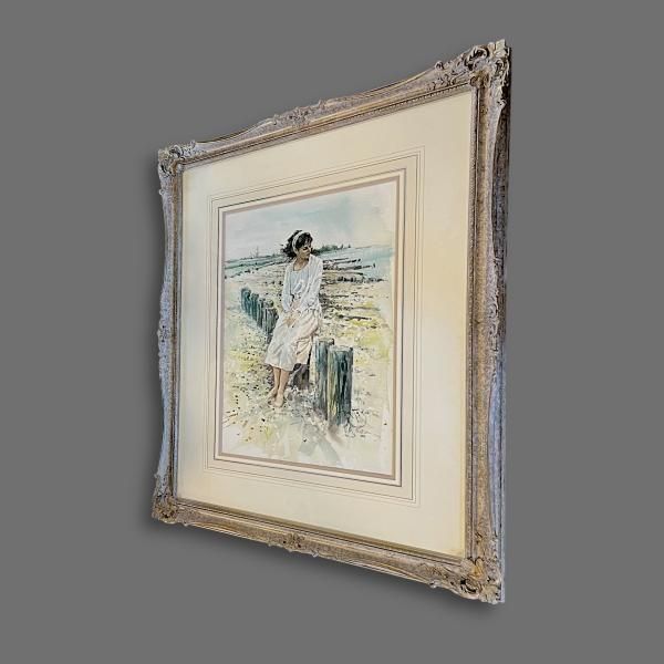 Gordon King Watercolour At The Beach Signed By The Artist photo Art