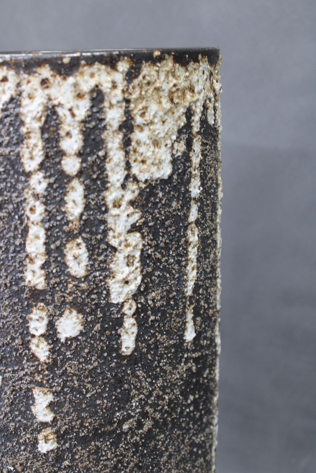 Brutalist European Ceramic Vase With Textured Lava Surface, 1970s photo vintage
