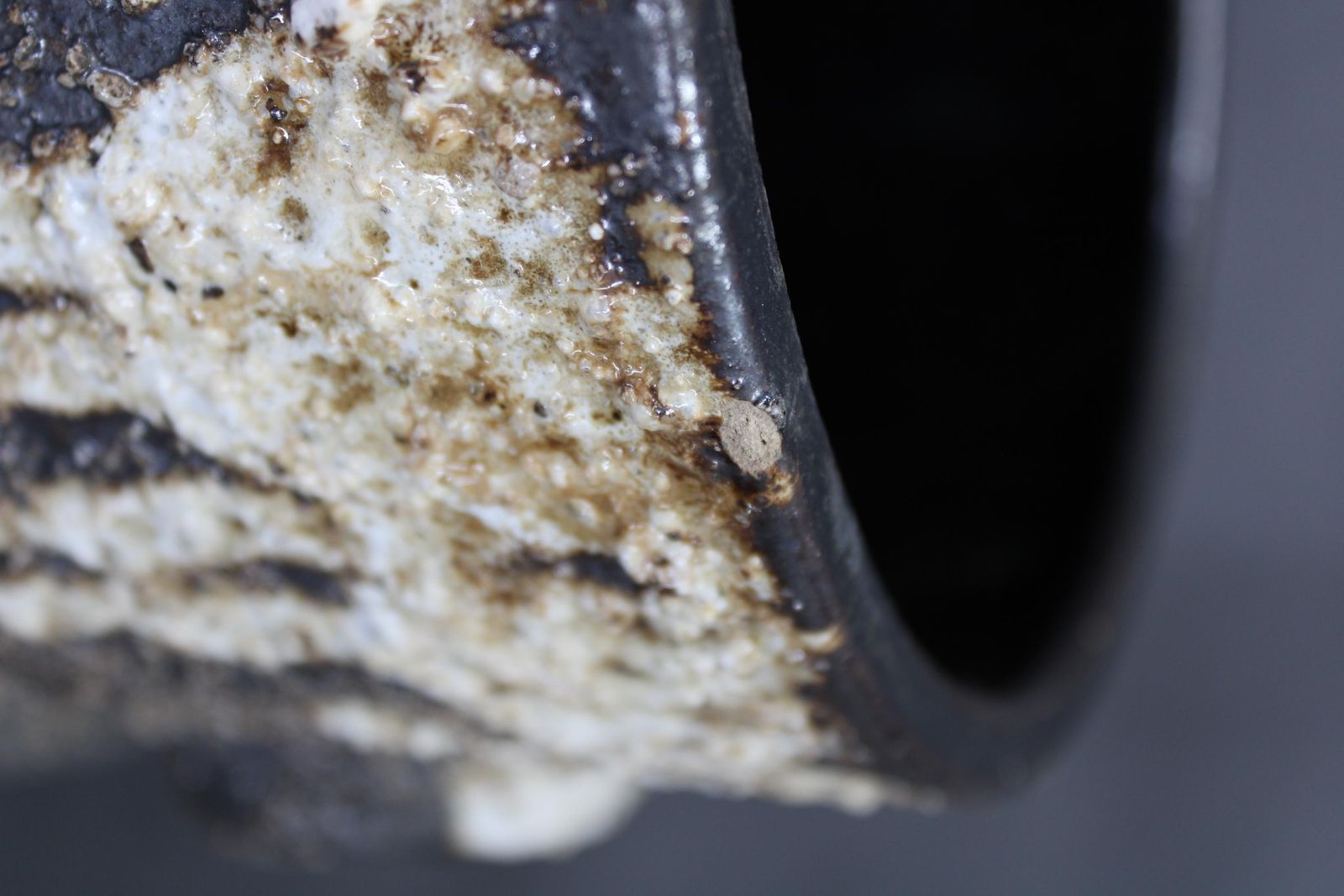 photo for sale Brutalist European Ceramic Vase With Textured Lava Surface, 1970s