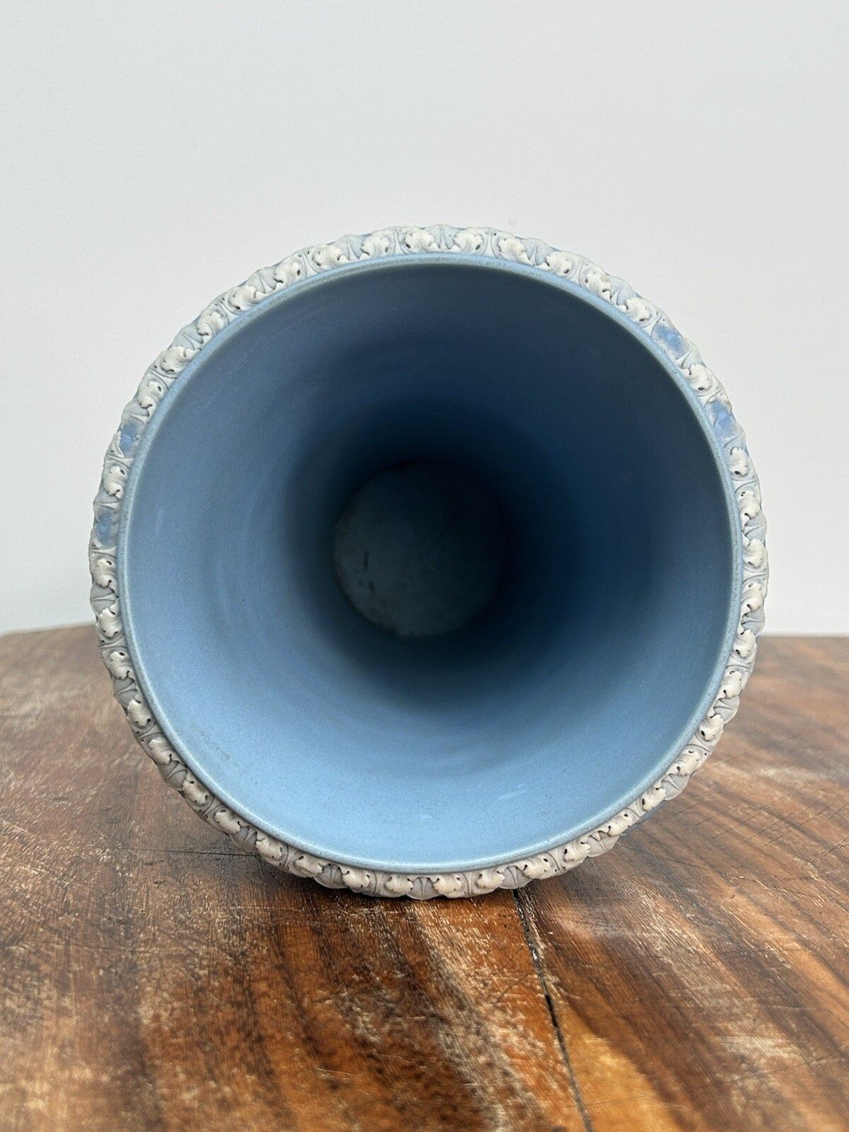 photo buy Wedgwood Light Blue Jasperware Monopodia Vases Pair Lion Head Cameos