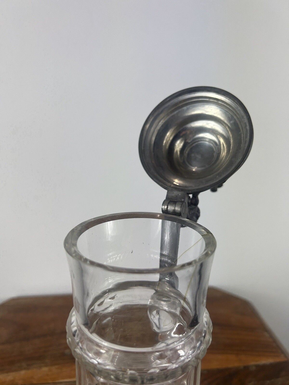 photo for sale Antique 1880s Bohemian German Cut Glass Beer Stein 33cm Rare Collectible