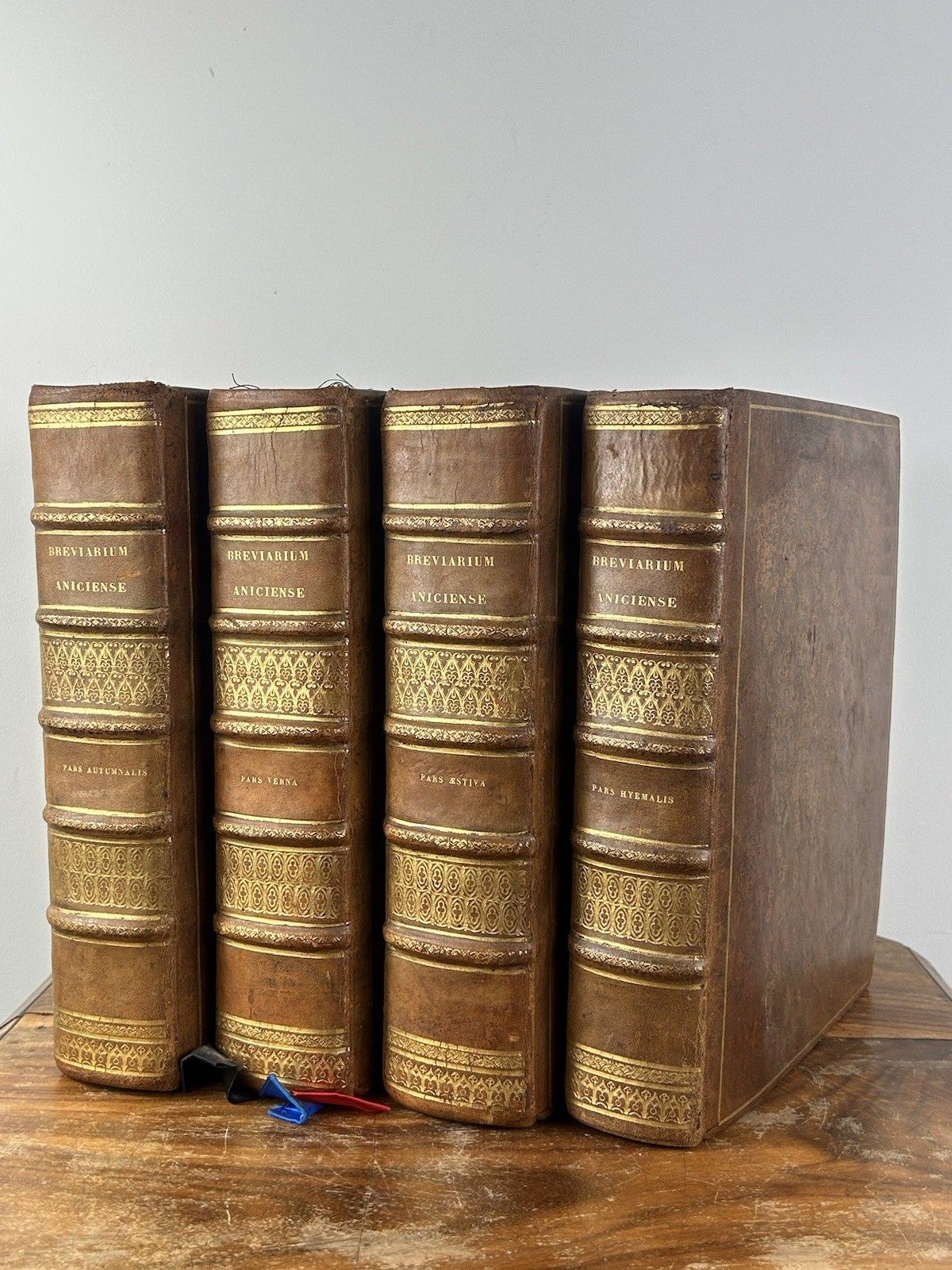 Breviarium Romanum 1786 Latin 4 Volume Leather Set Antique Catholic Liturgy