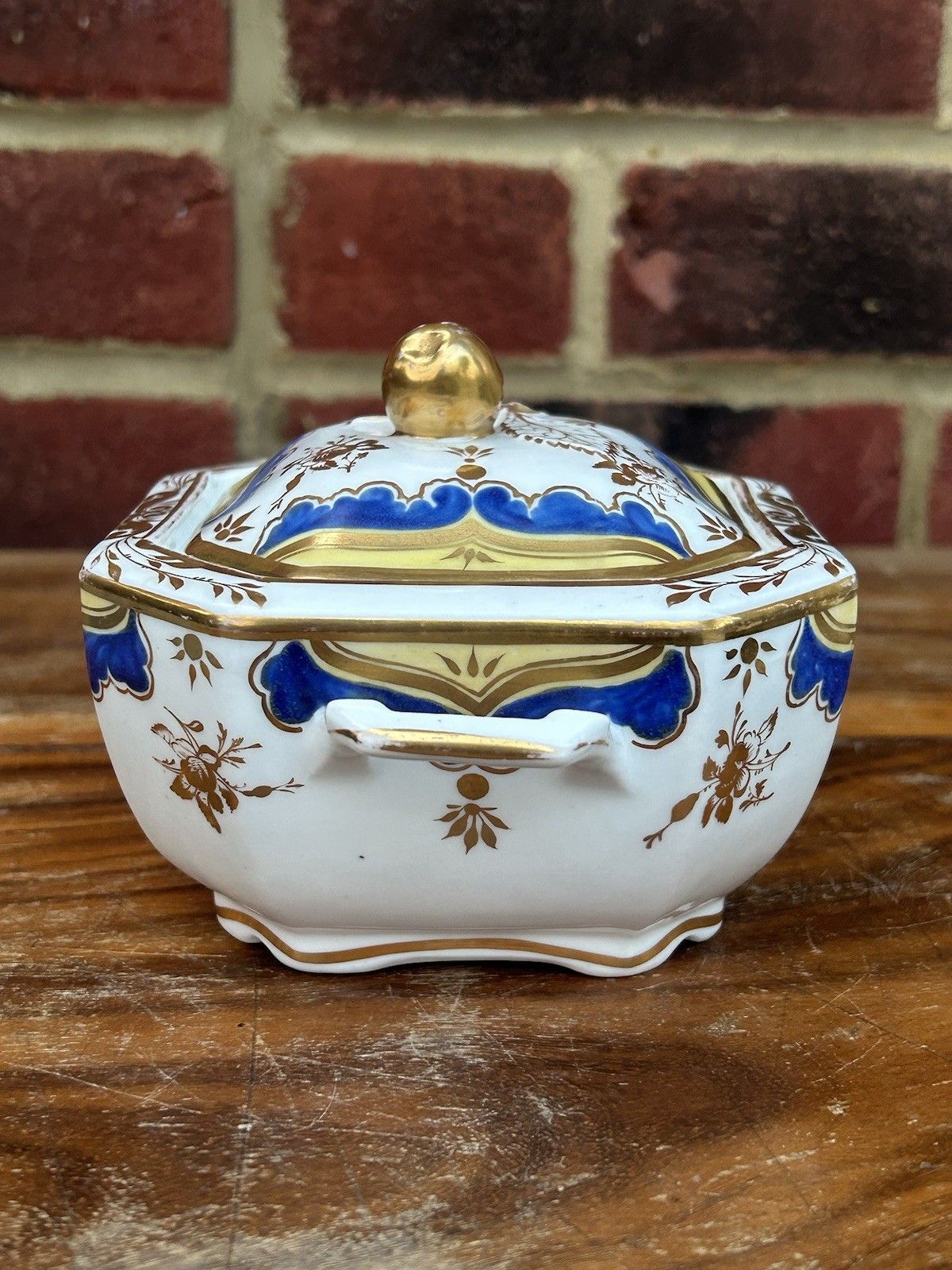Spode Felspar Porcelain Sugar Bowl Elegant Antique 12cm Fine English China photo vinterior