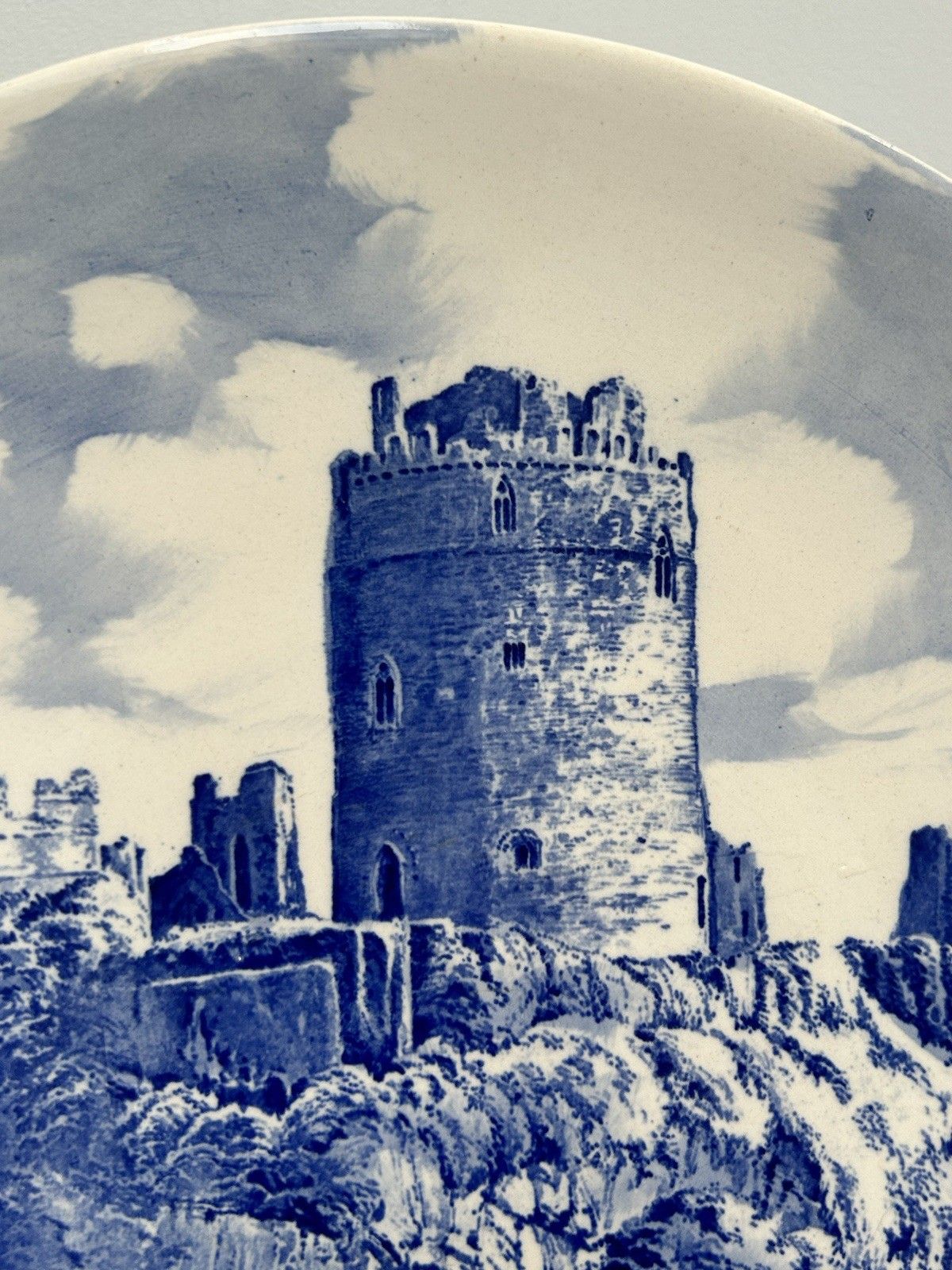 Antique Edwardian Royal Doulton “Pembroke Castle” 34cm Charger Plate photo for sale