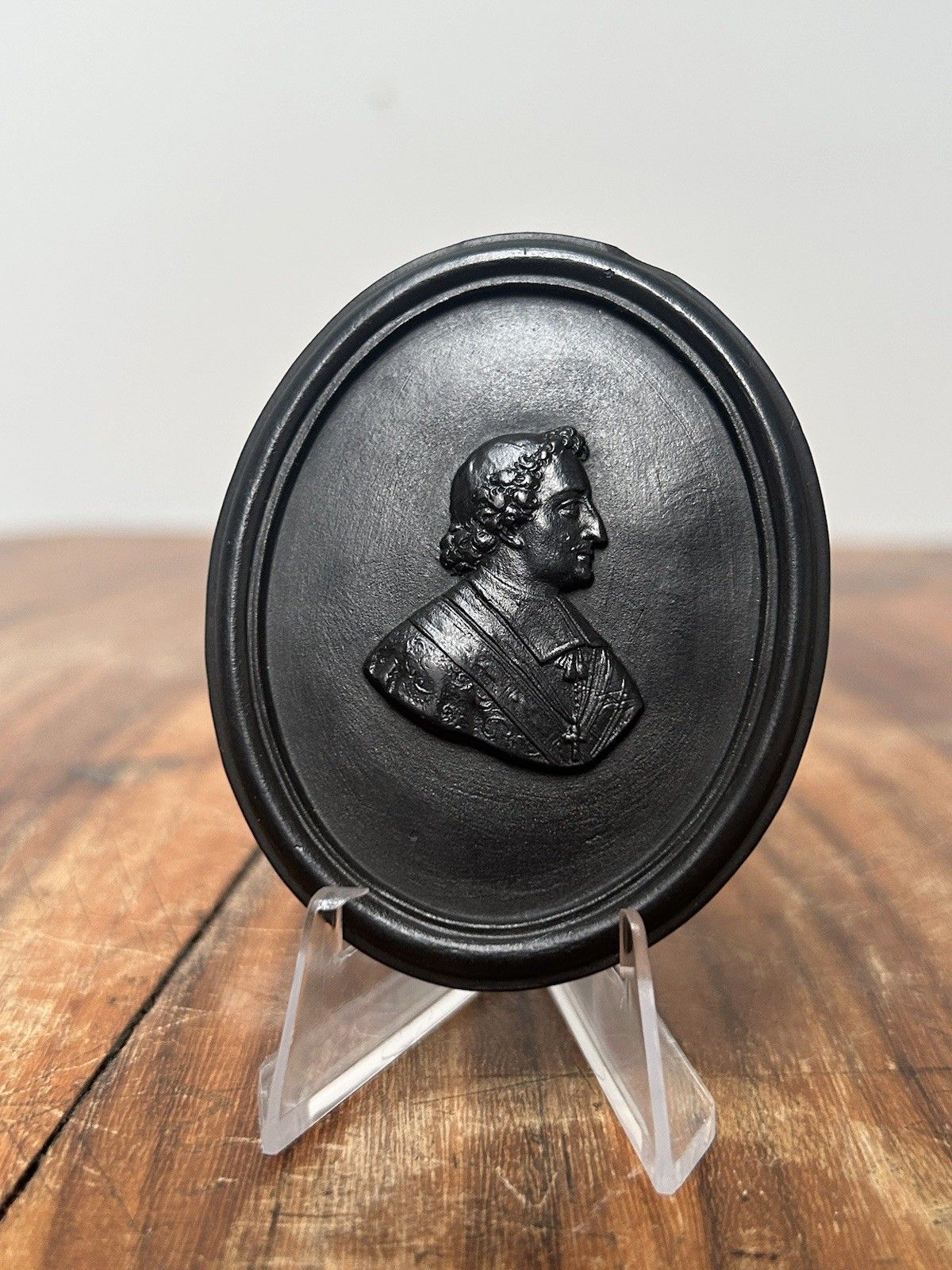 Wedgwood 18thc Black Basalt Portrait Medallion François De La Salienac 7cm