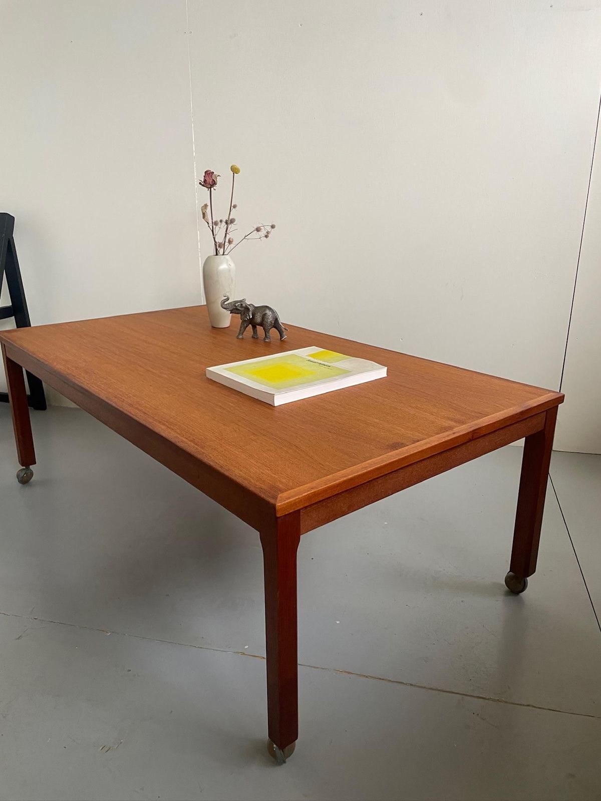 Extra Large Danish Teak Coffee Table Mid Century Modern With Castor Wheels photo Furniture