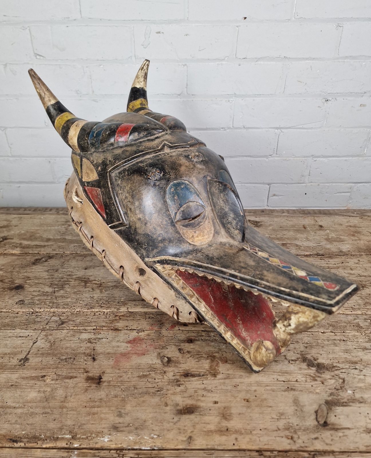 Gouro 'Zamble' Tribal Mask, Ivory Coast. photo vintage
