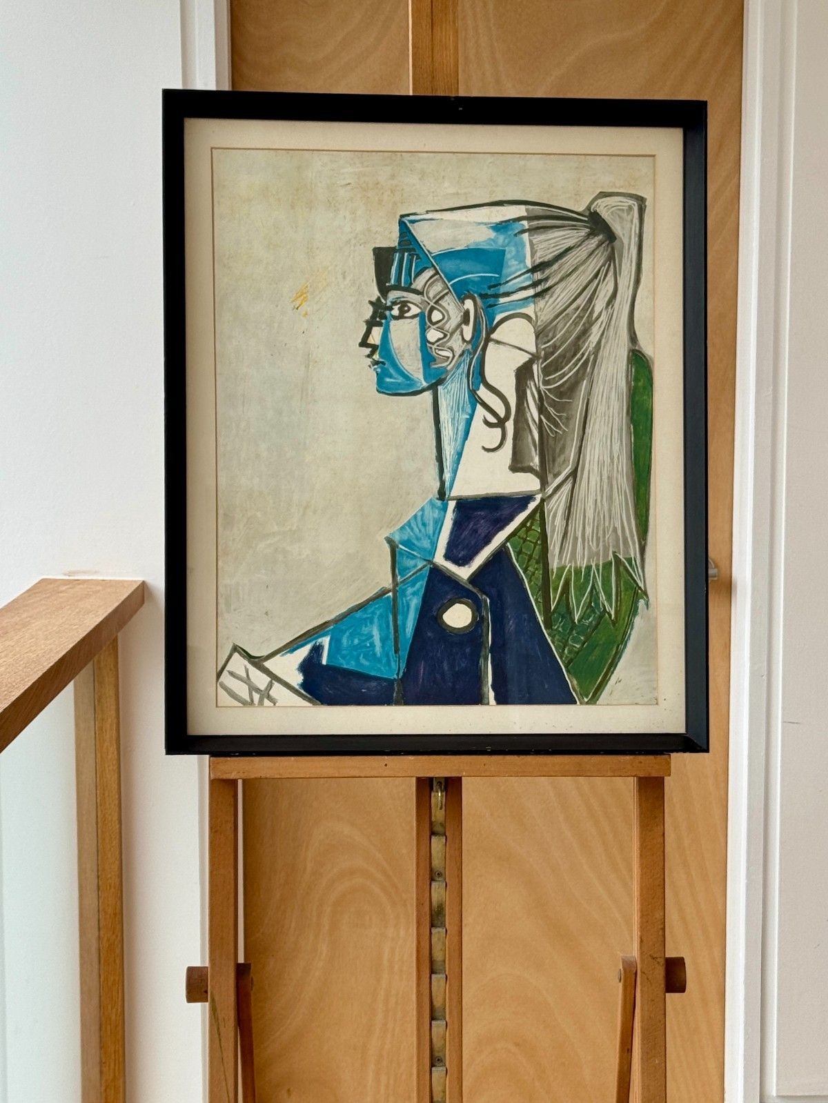 Vintage Framed Print Portrait Of Sylvette David In Green Chair By Pablo Picasso photo Art