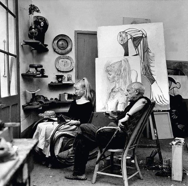 photo for sale Vintage Framed Print Portrait Of Sylvette David In Green Chair By Pablo Picasso