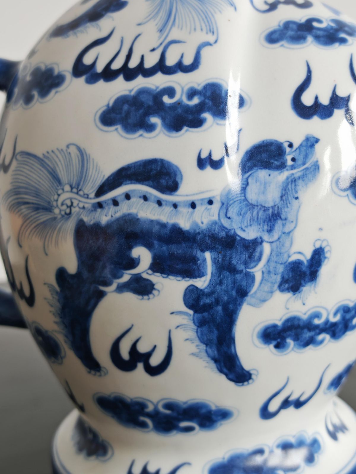 Home Decor Antique Blue And White Porcelain "Cadogan" Teapot, Guangxu Period, China 19th C. photo
