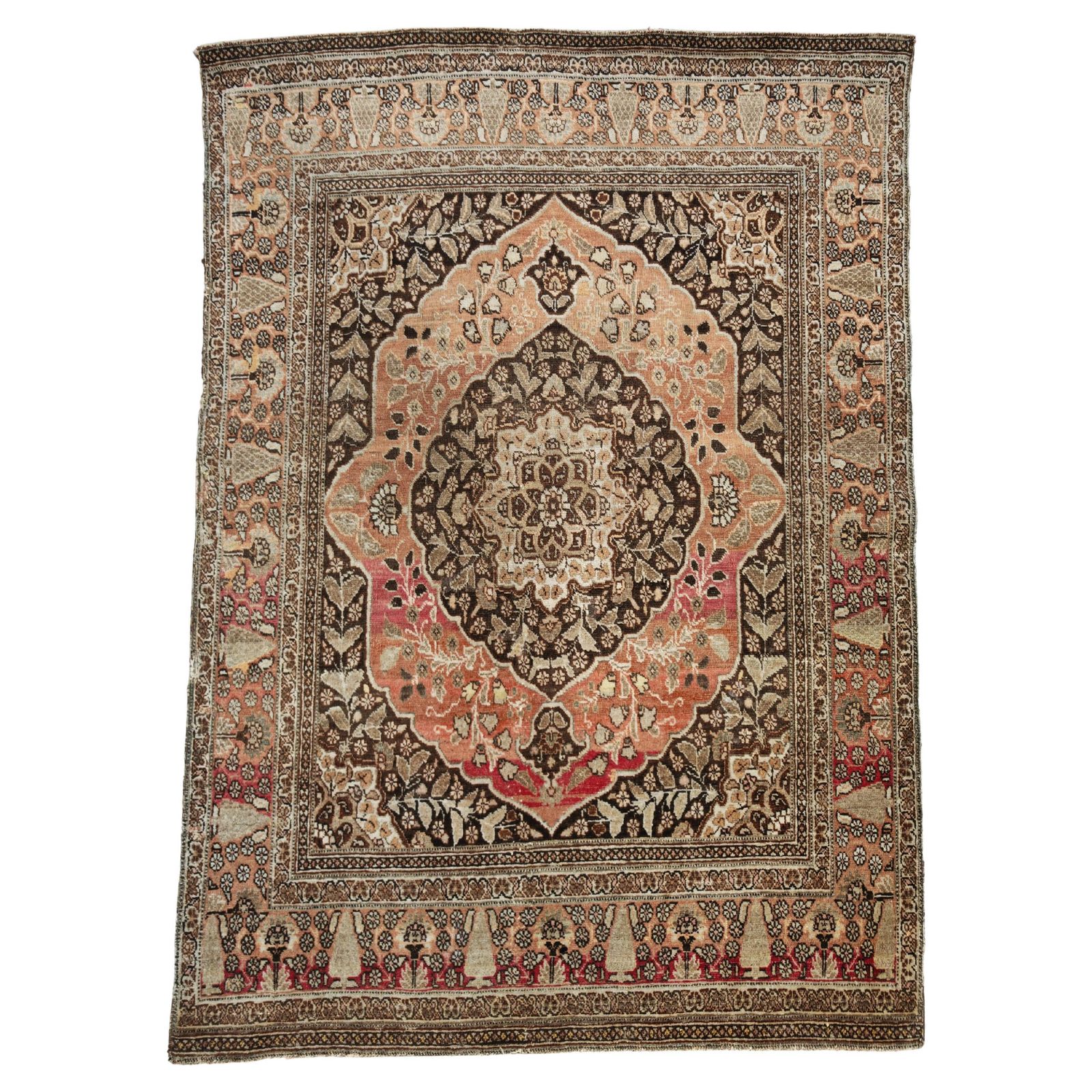 Antique Tabriz Rug In Superb Tones, 100% Wool, West Asia 1920s