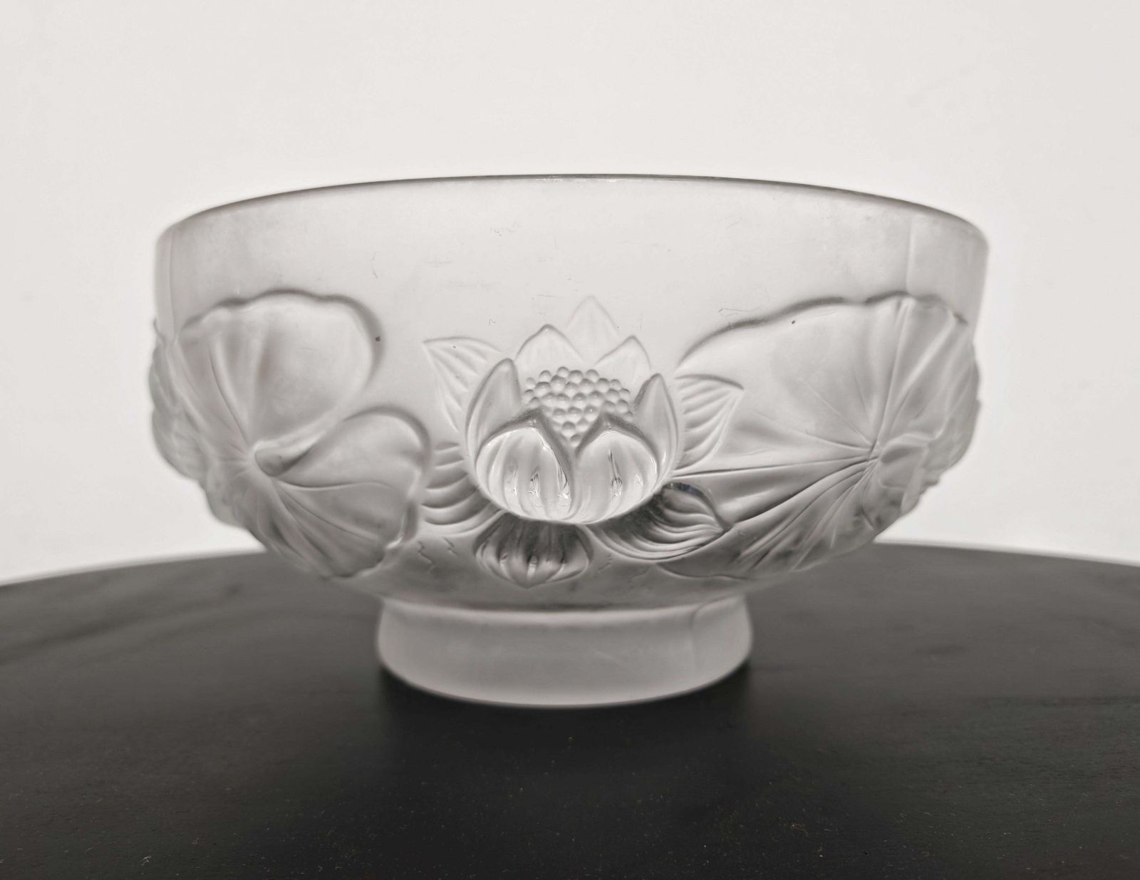 Art Deco Glass Bowl "Water Lilies" By Josef Inwald For Barolac, Czech 1930s photo vintage