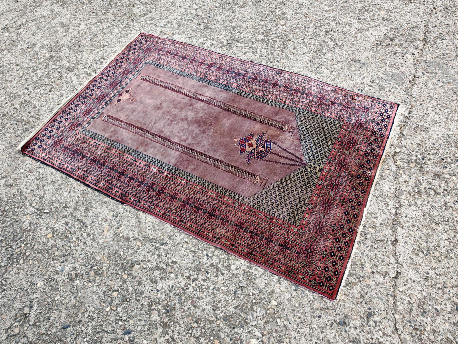 Vintage Anatolian Prayer Rug In Purple Hand Knotted Wool photo furniture