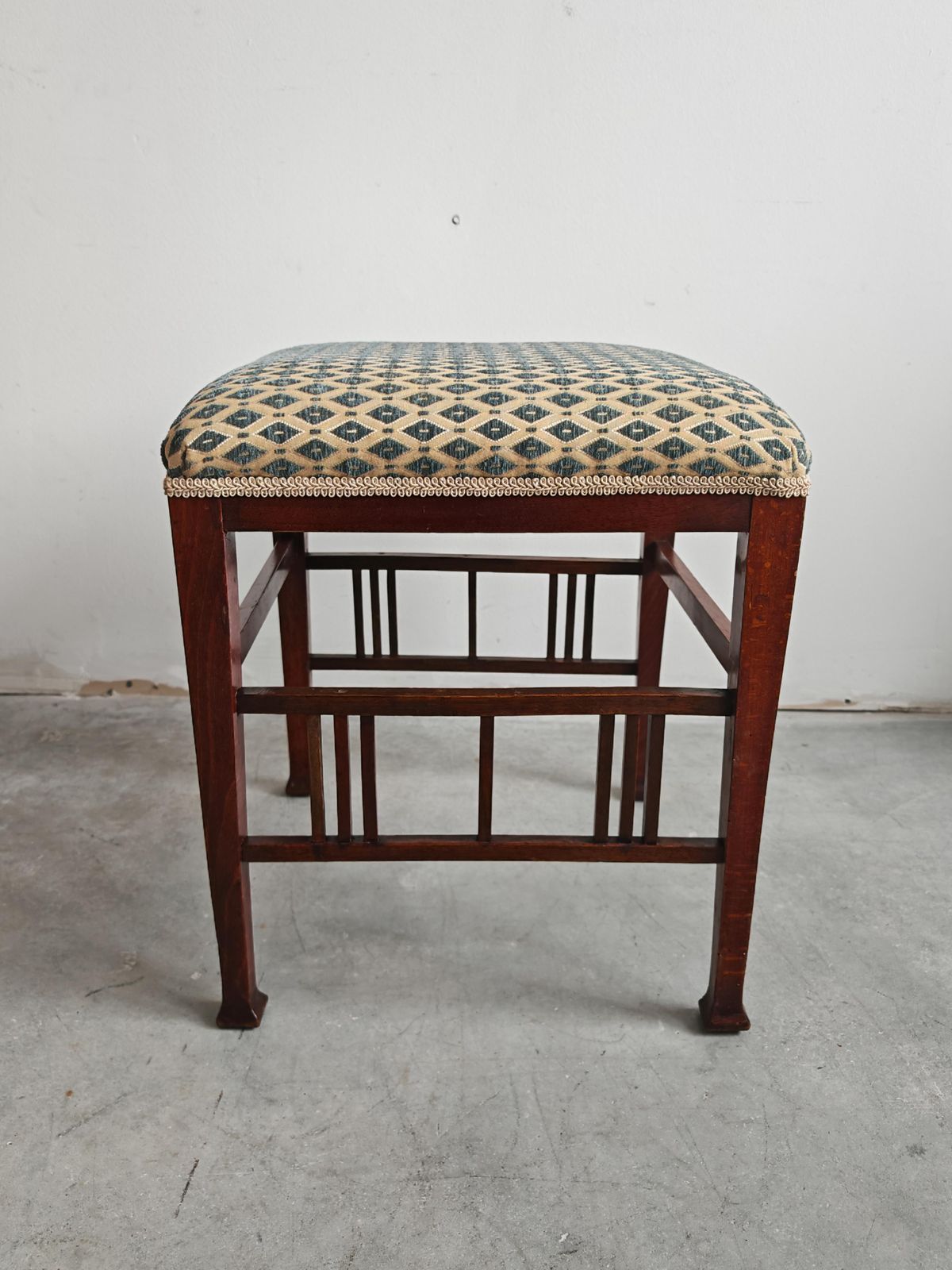 photo for sale Jugendstil Stool In Beech And Mahogany Attr. To Otto Wagner, Austria 1910s