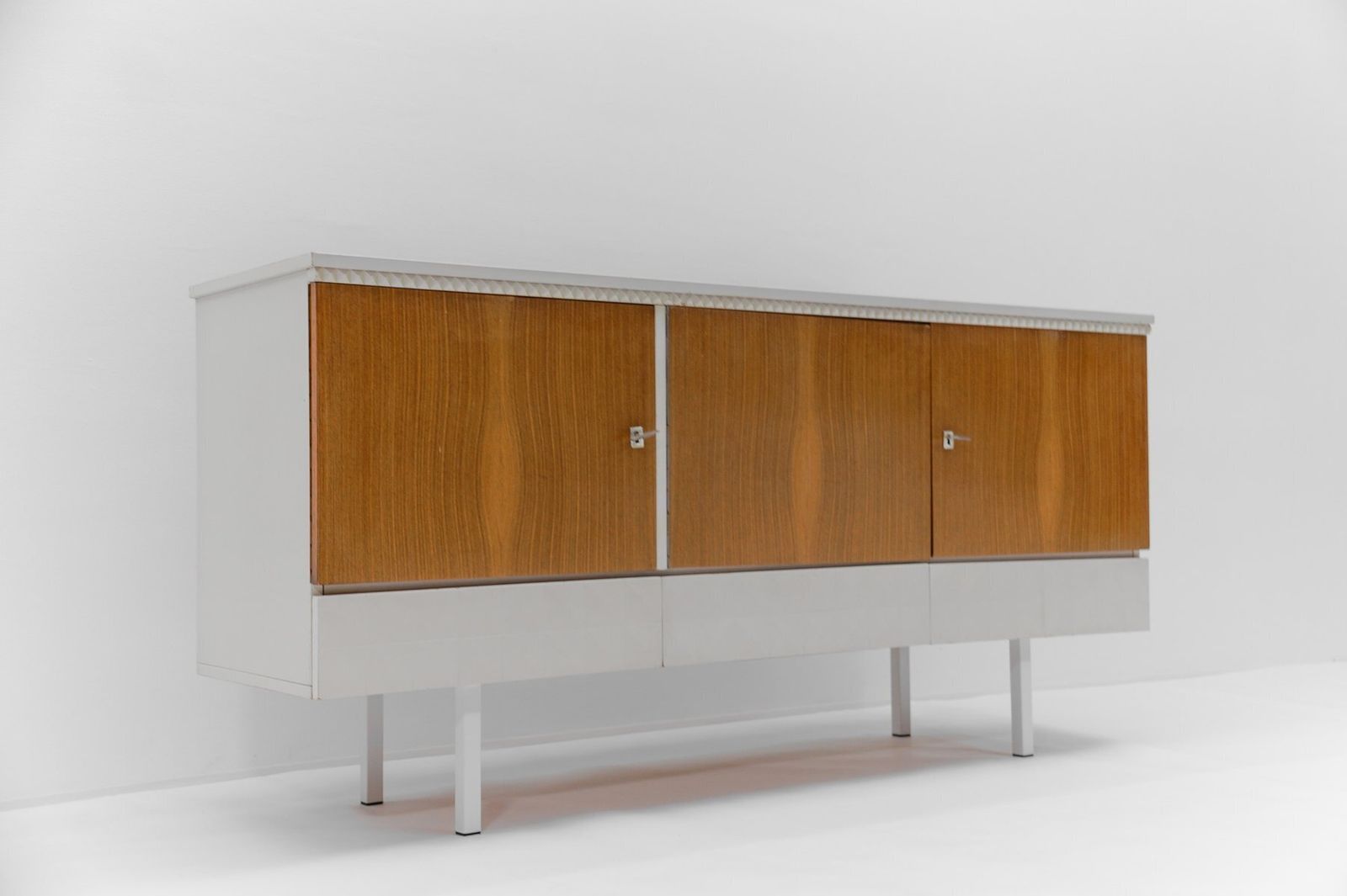 Mid Century Modern Brown & White Sideboard, 1960s photo for sale