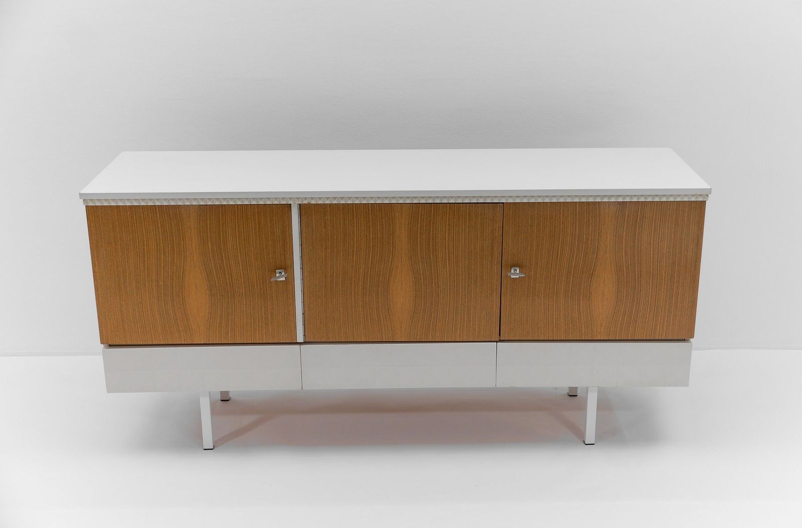 Mid Century Modern Brown & White Sideboard, 1960s photo Furniture