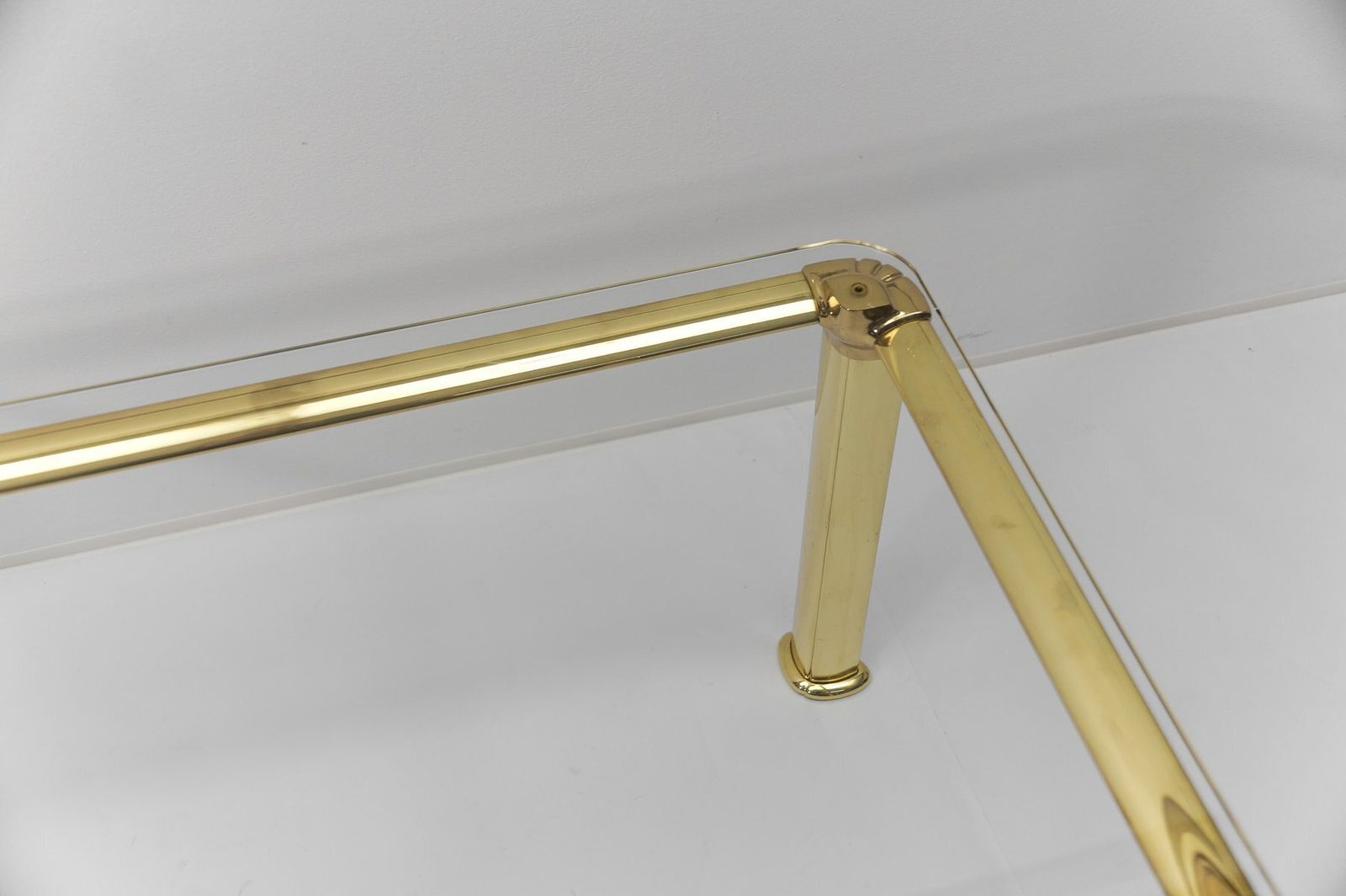 Hollywood Regency Golden Brass And Glass Coffee Table, 1970s photo vinterior