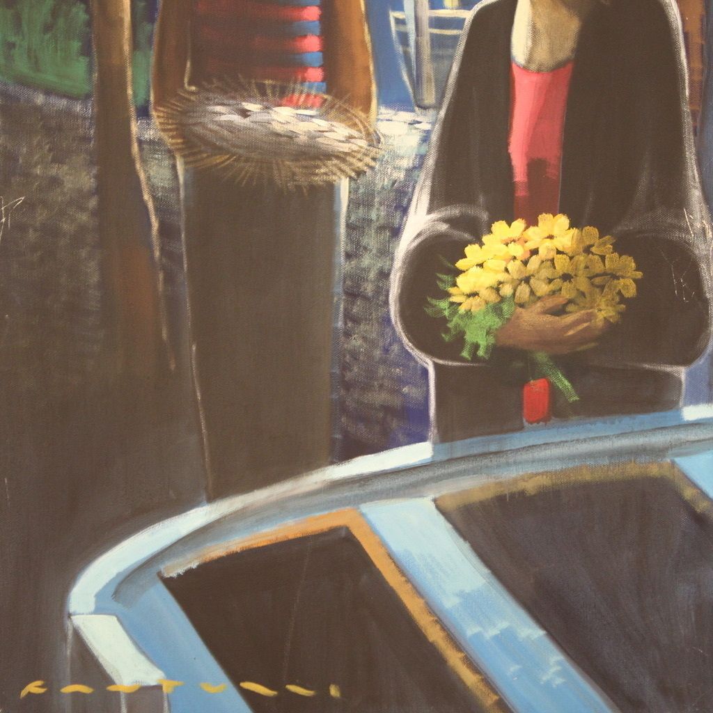 photo vinterior Italian Painting Signed Figures In The Night