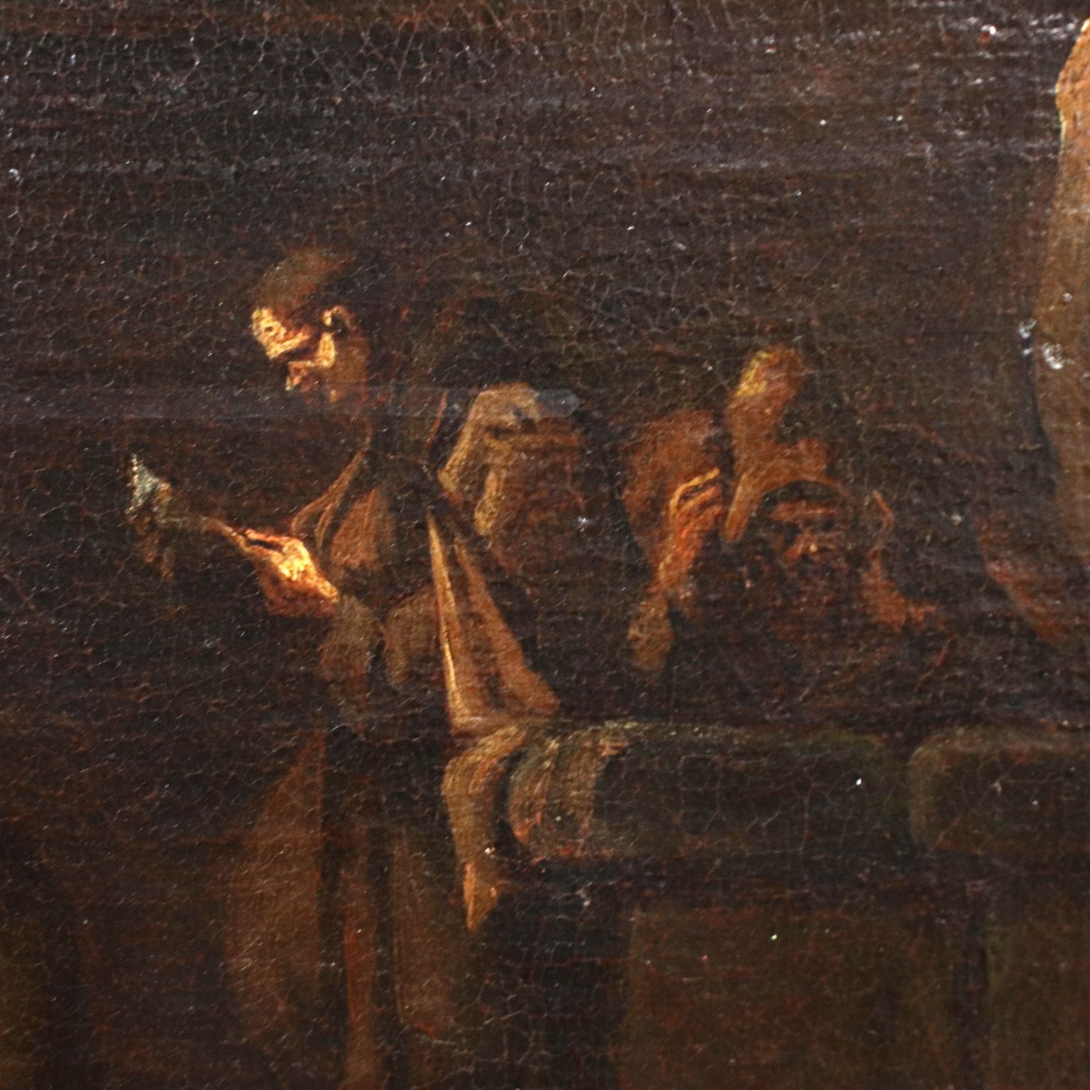 The Monk's Lunch Oil On Canvas Genoese School Italy XVIII C photo 5290.0