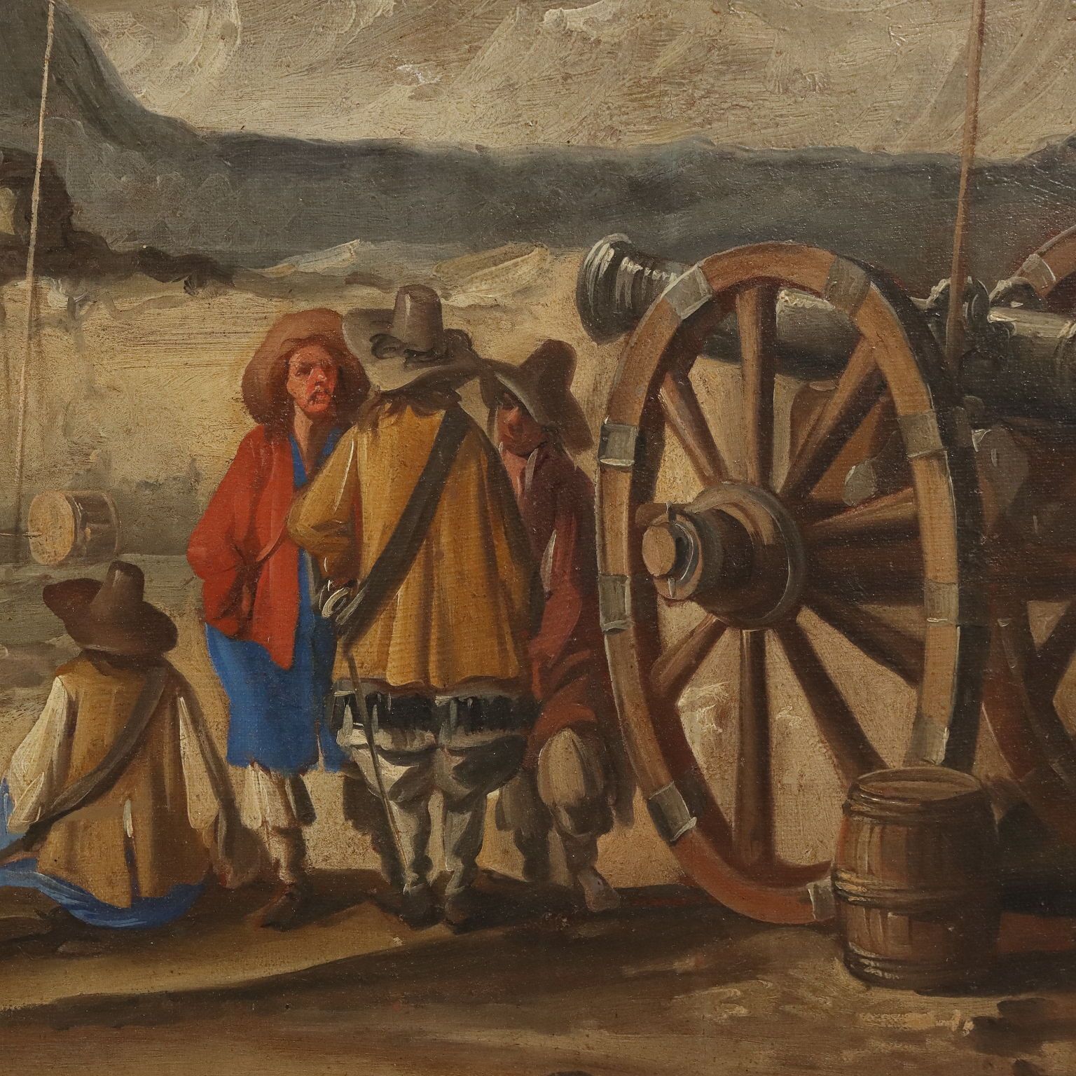 photo furniture Antique Painting Historical Subject Oil On Canvas XVIII Century