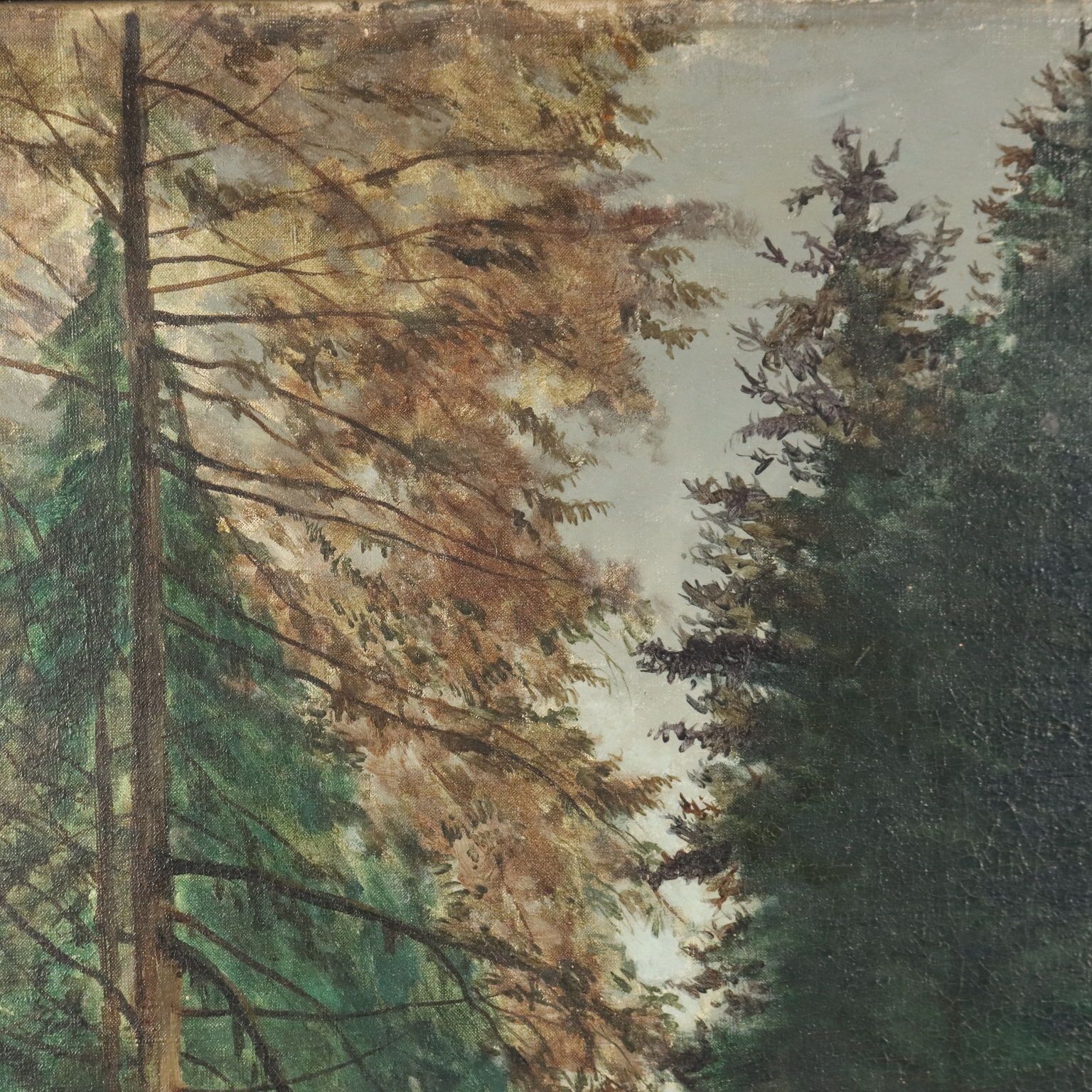 Antique Painting Wooden Landscape Signed Tristan Lacroix 1883 photo buy