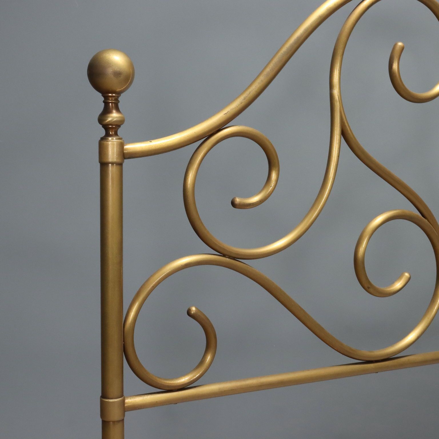 Antique Double Bed Brass Decorations Italy XX Century photo 860.0