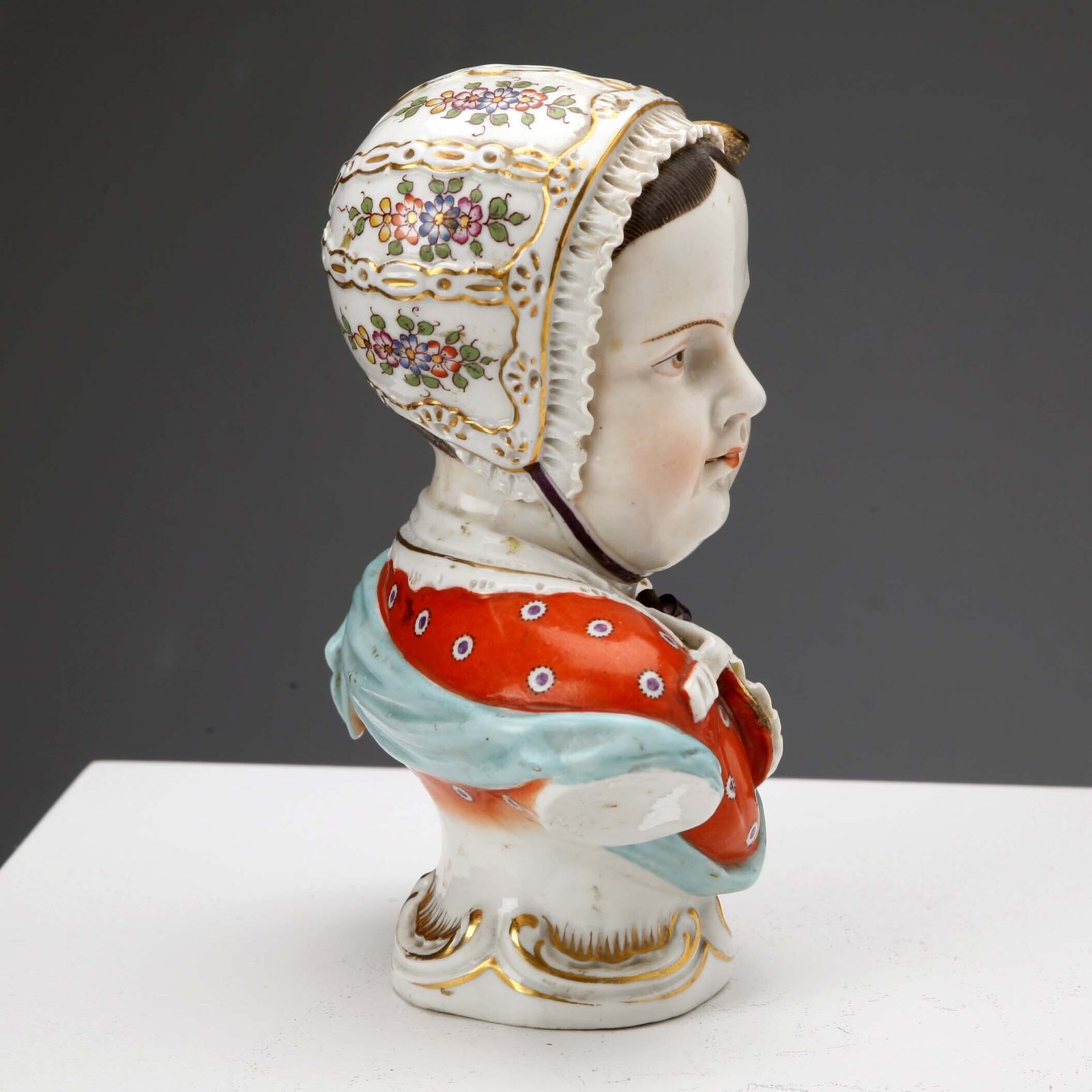 Antique Half Bust Porcelain Of Chelsea XIX Century photo 190.0