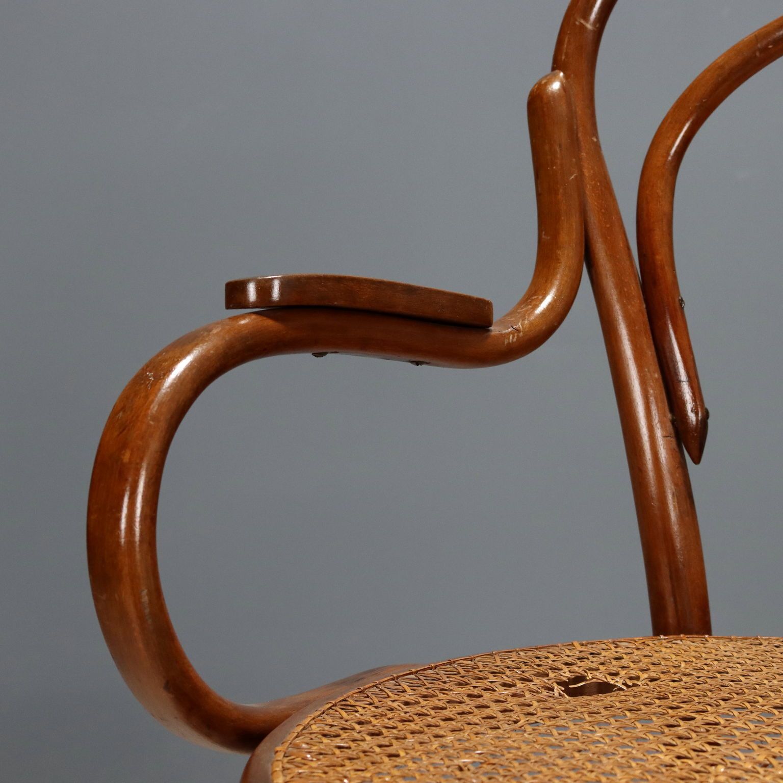 Antique Thonet Armchair Beech Vienna Straw XIX Century photo 570.0