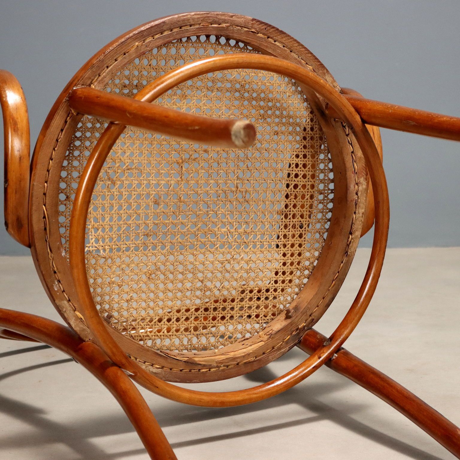 Antique Thonet Armchair Beech Vienna Straw XIX Century photo vintage