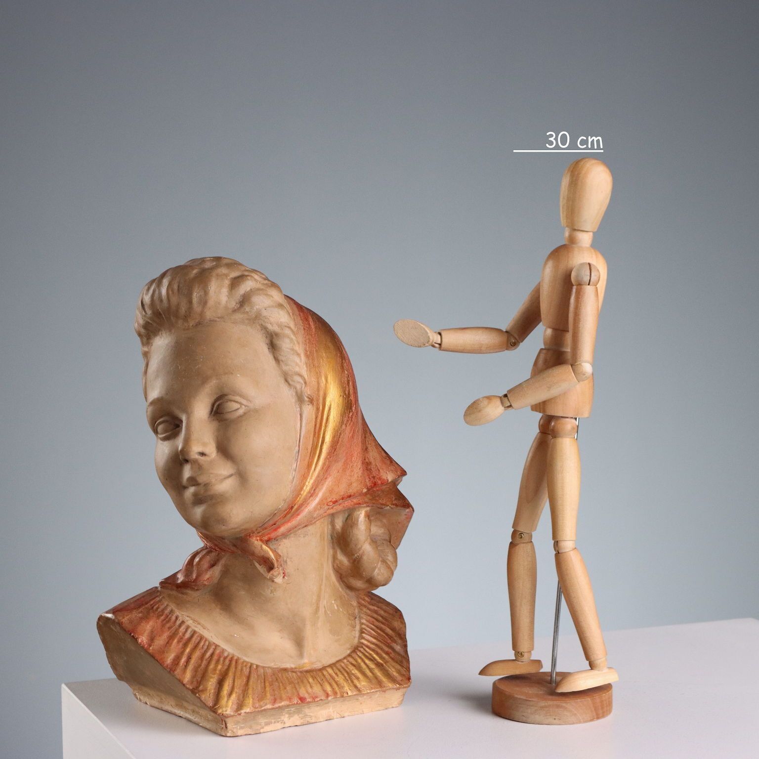 Antique Figurine Female Face Italy XIX XX Century photo furniture