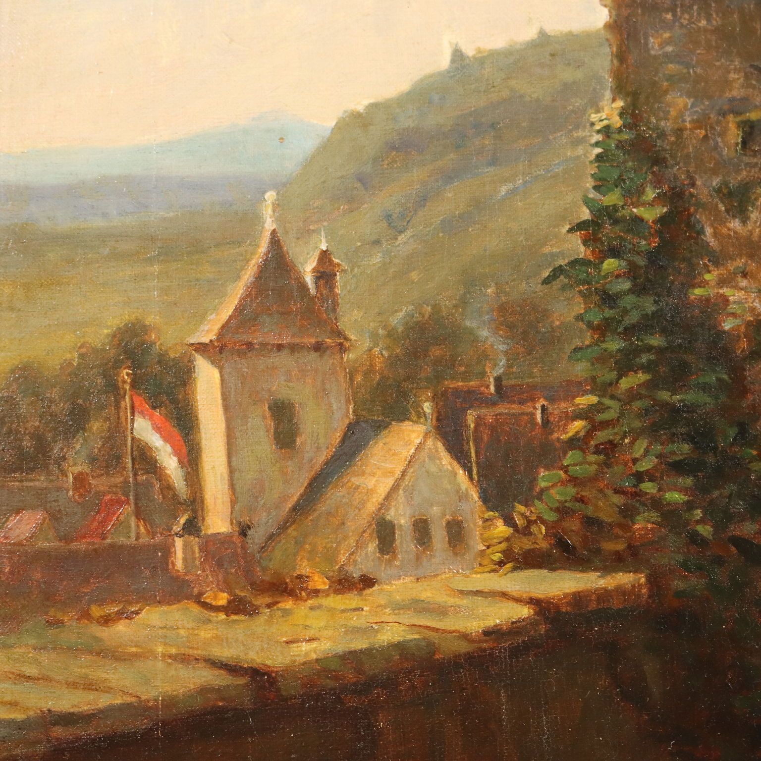 photo furniture Antique Painting Copy From Benjamin Vautier Oil On Canvas XIX Century