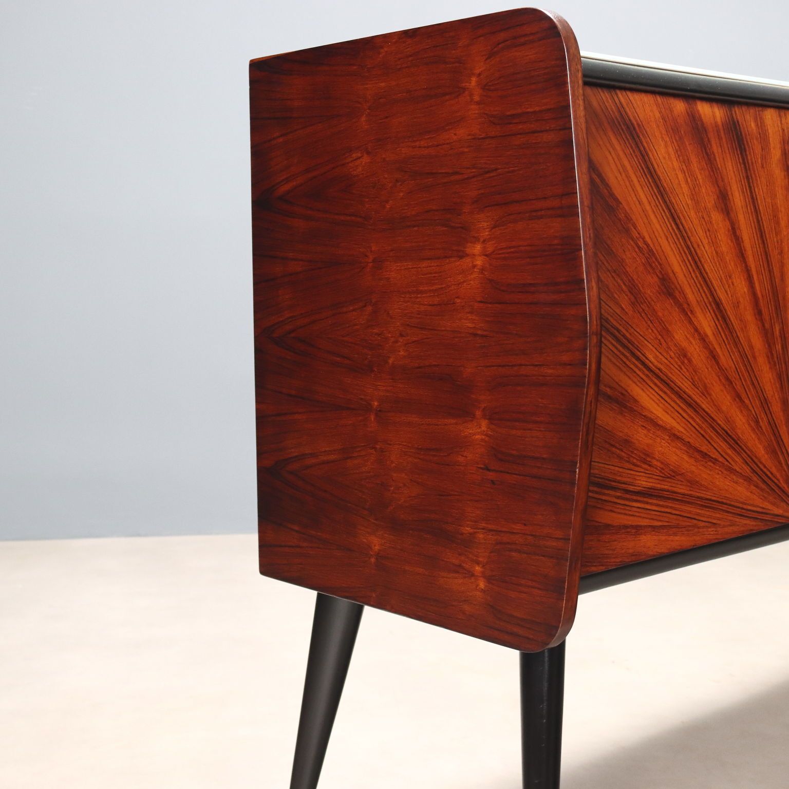 Vintage Buffet Cabinet Exotic Wood Design Italy 1950s 60s photo 2390.0