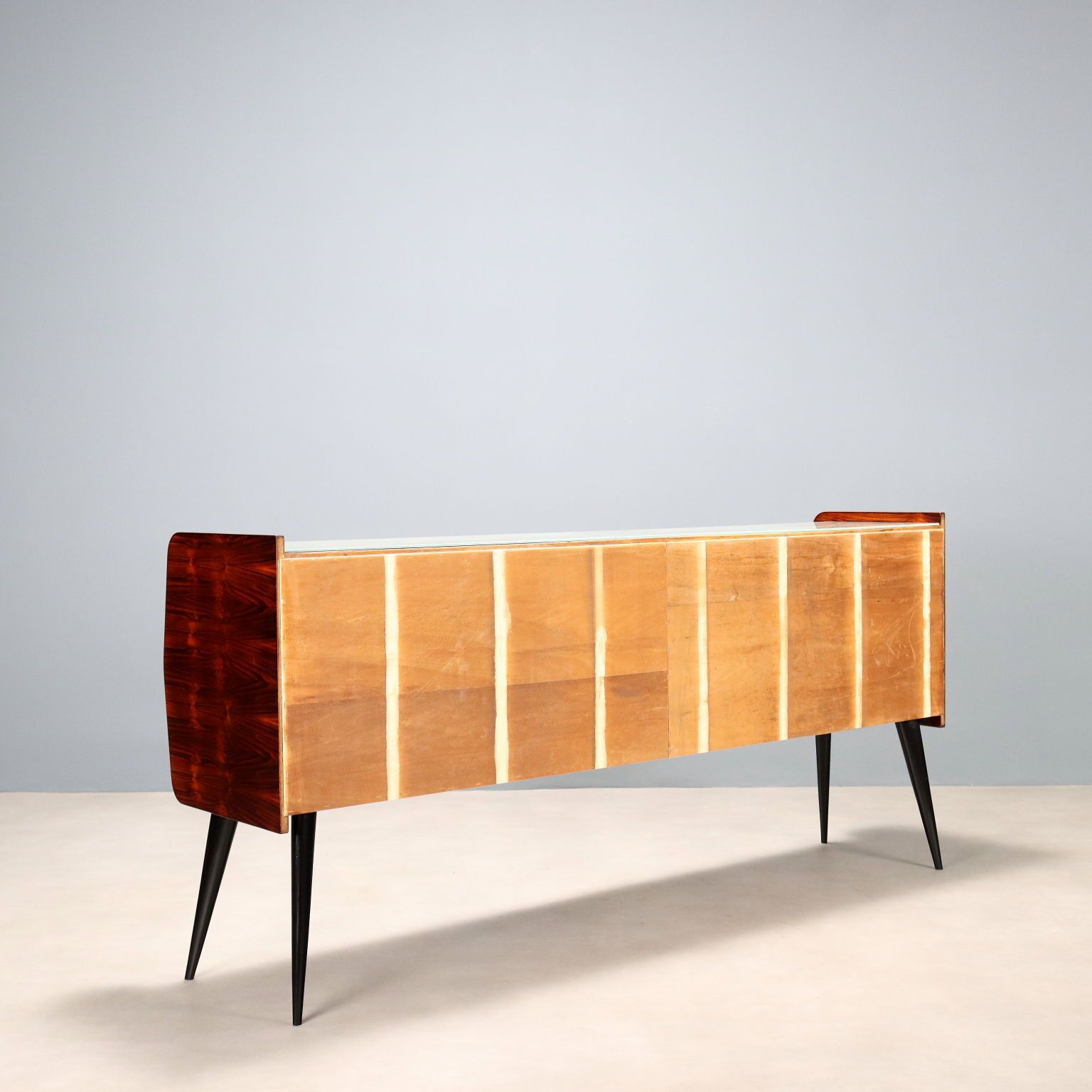 photo furniture Vintage Buffet Cabinet Exotic Wood Design Italy 1950s 60s