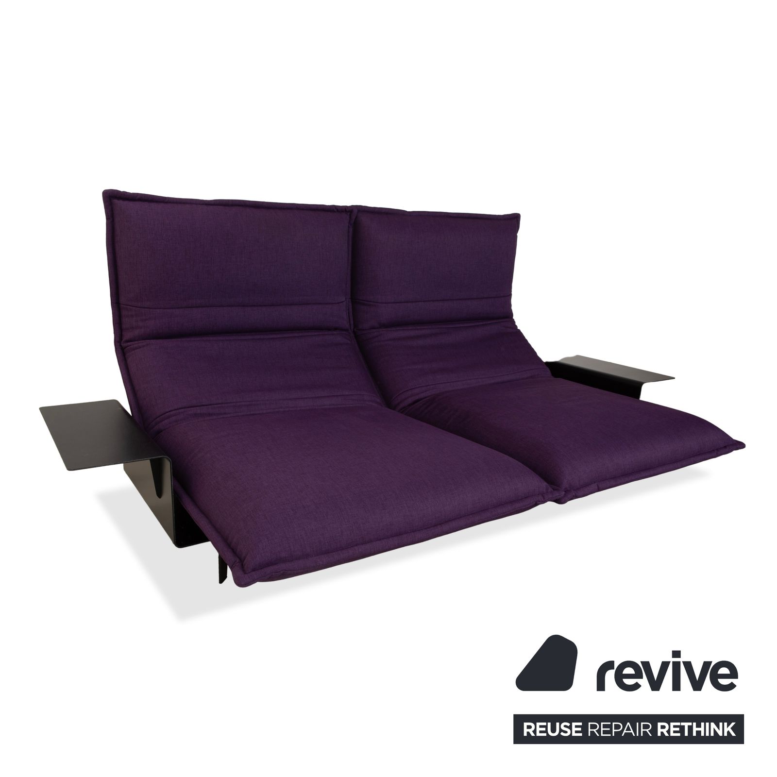 Rolf Benz Nova Fabric Two Seater Purple Aubergine Manual Function Sofa photo 4135.0