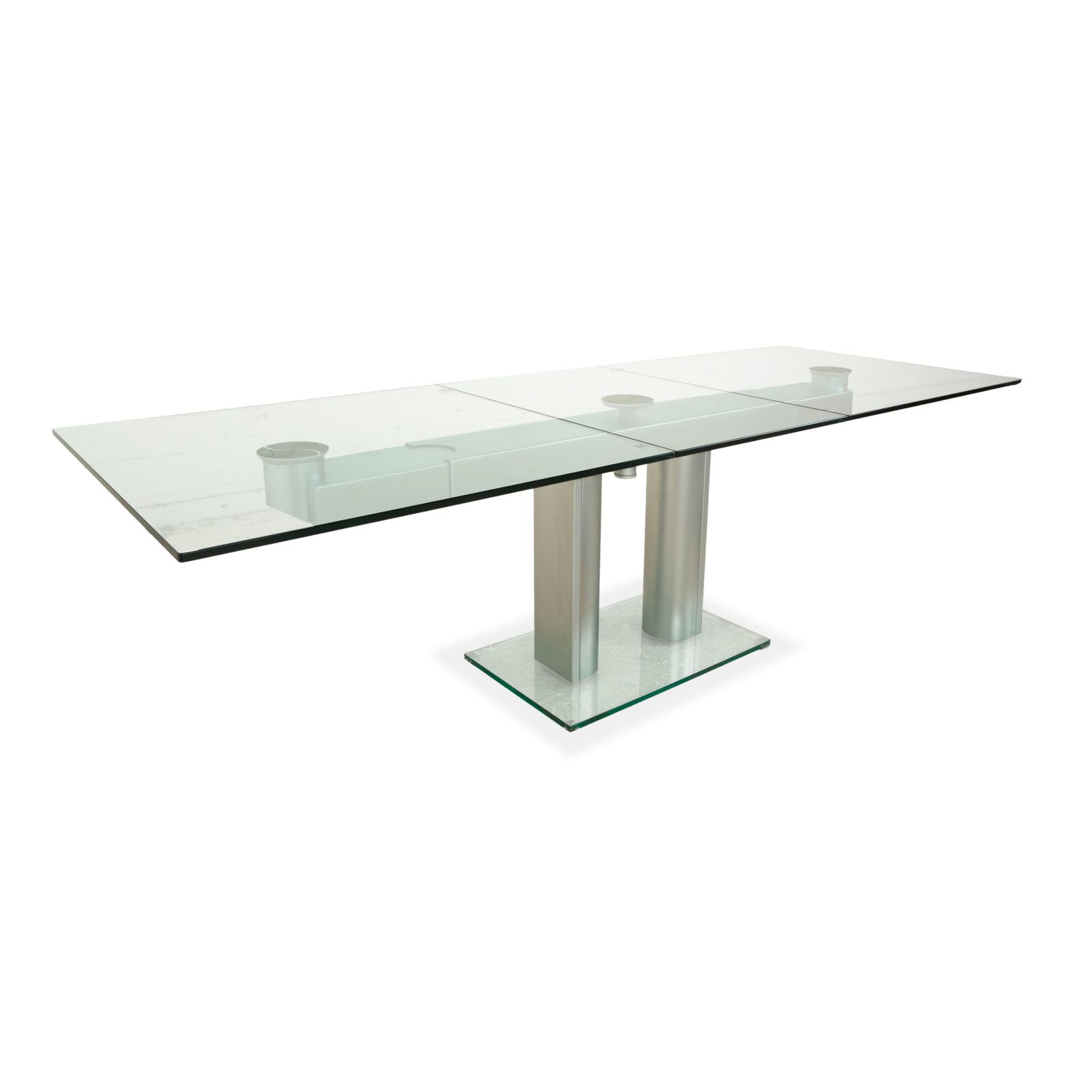 Bacher Nabucco. Glazen Eettafel, Zilver, Uitschuifbaar, Eetkamer, 190/250 X 95 Cm photo Meubels