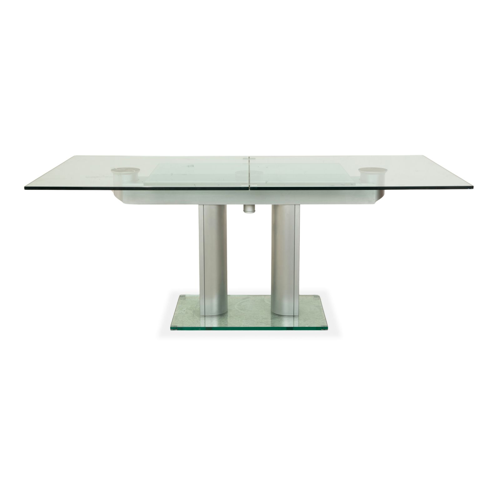 photo furniture Bacher Nabucco. Glazen Eettafel, Zilver, Uitschuifbaar, Eetkamer, 190/250 X 95 Cm