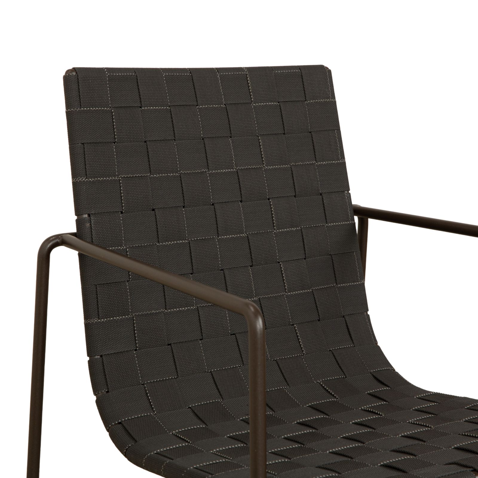 Set Of 4 Andreu World Trenza Metal Chairs, Anthracite Brown, Including Armrests photo for sale