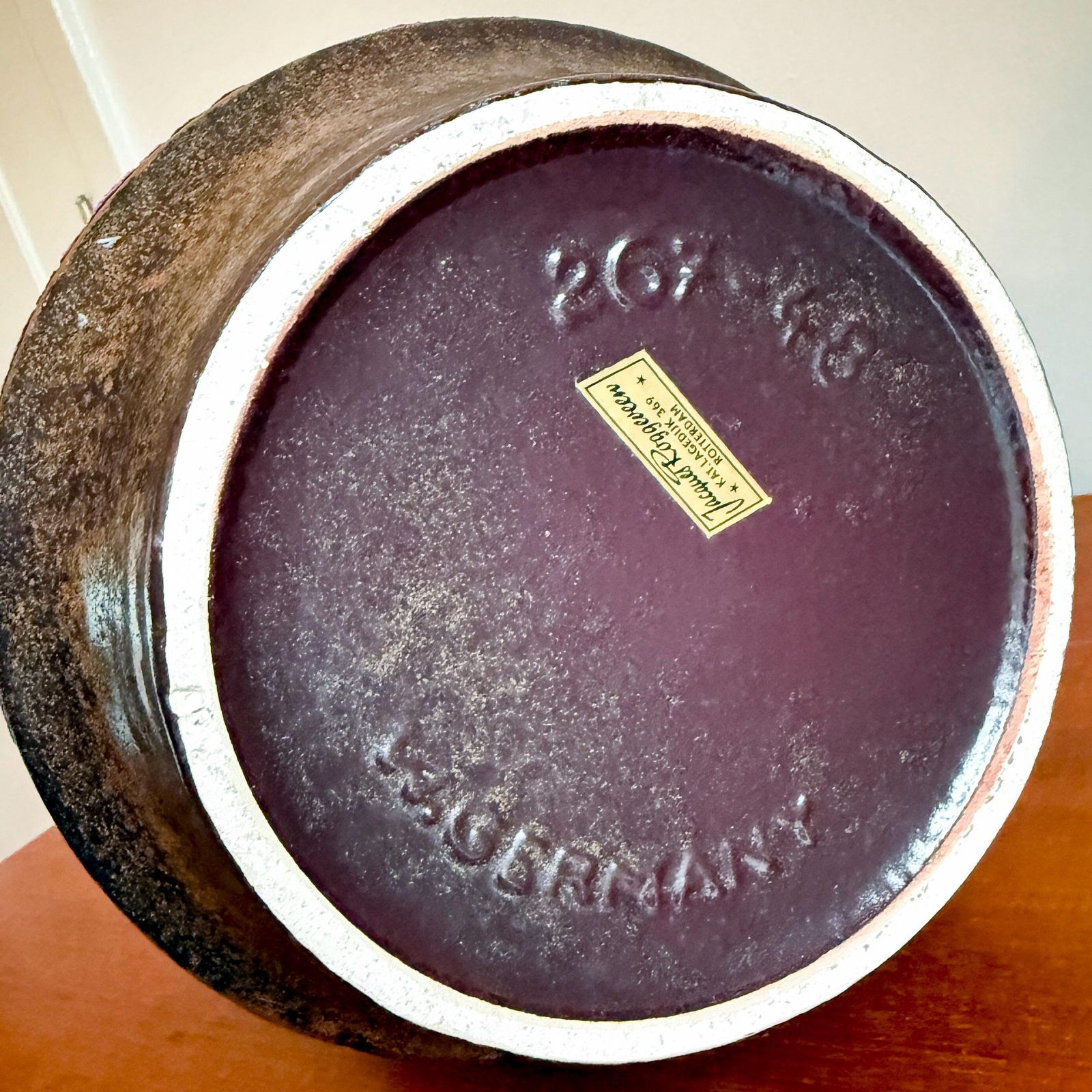 Vintage Scheurich West Germany Pagode Xxl Ceramic Vase   Model 267 48   Rare Purple Fat Lava Glaze   Mid Century   Pottery photo furniture