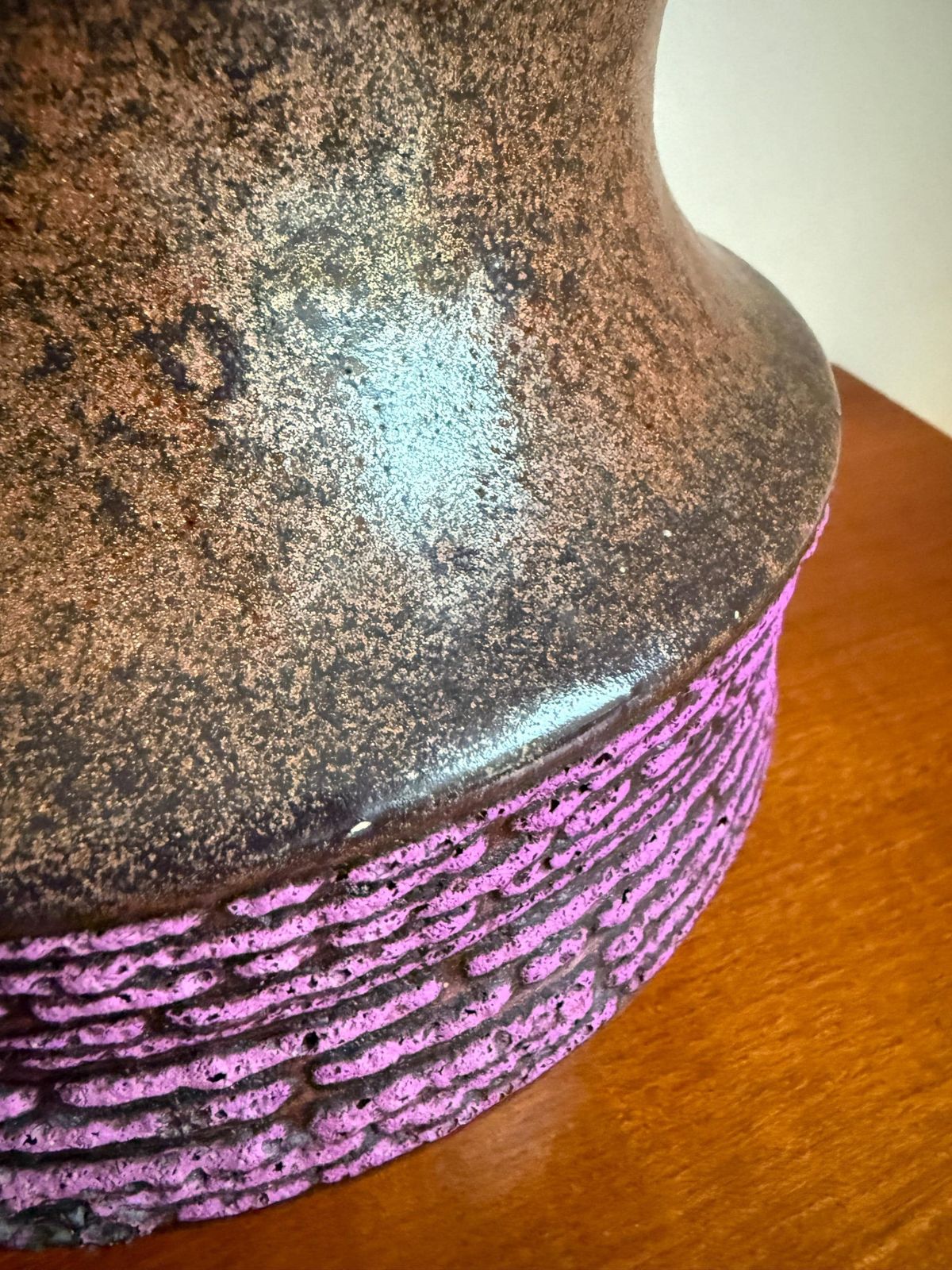 Vintage Scheurich West Germany Pagode Xxl Ceramic Vase   Model 267 48   Rare Purple Fat Lava Glaze   Mid Century   Pottery photo vinterior