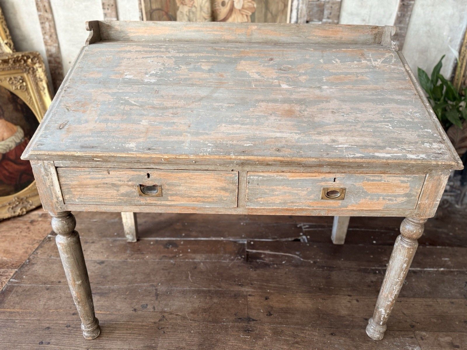 Antique Distressed Painted Scrubbed Pine Clerk's Desk (Shop) Display Table photo Furniture