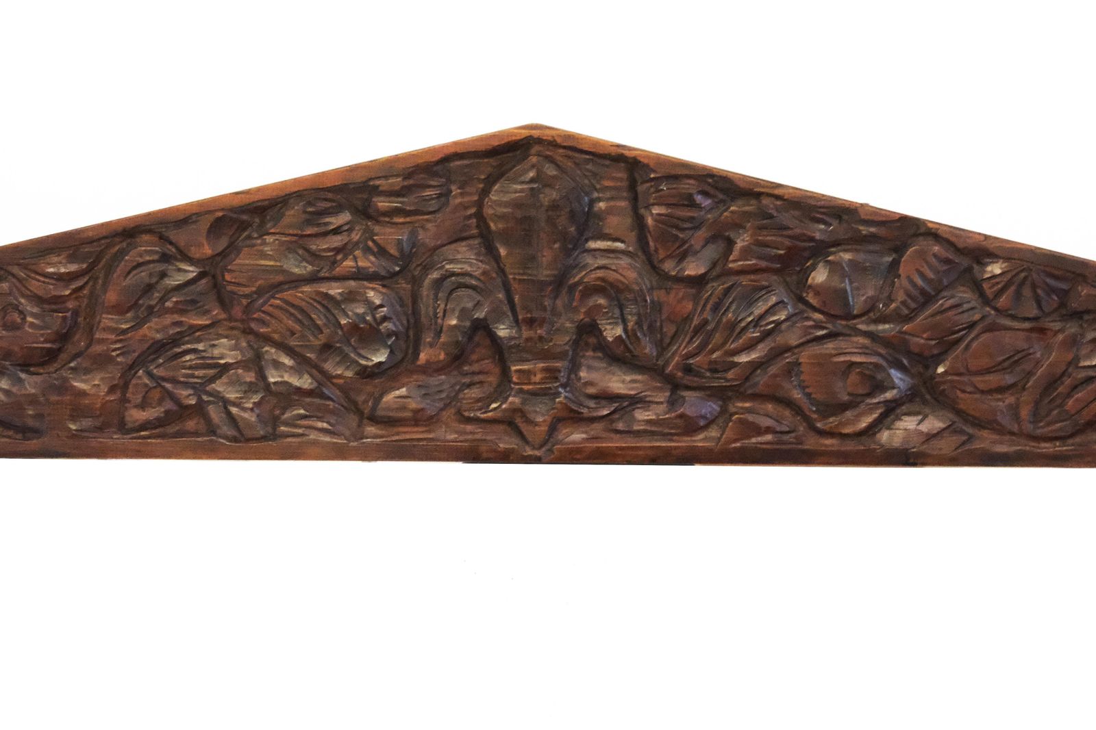 20th Century Large Brown Hand Carved Wooden Mirror With Organic Motif photo Home Decor