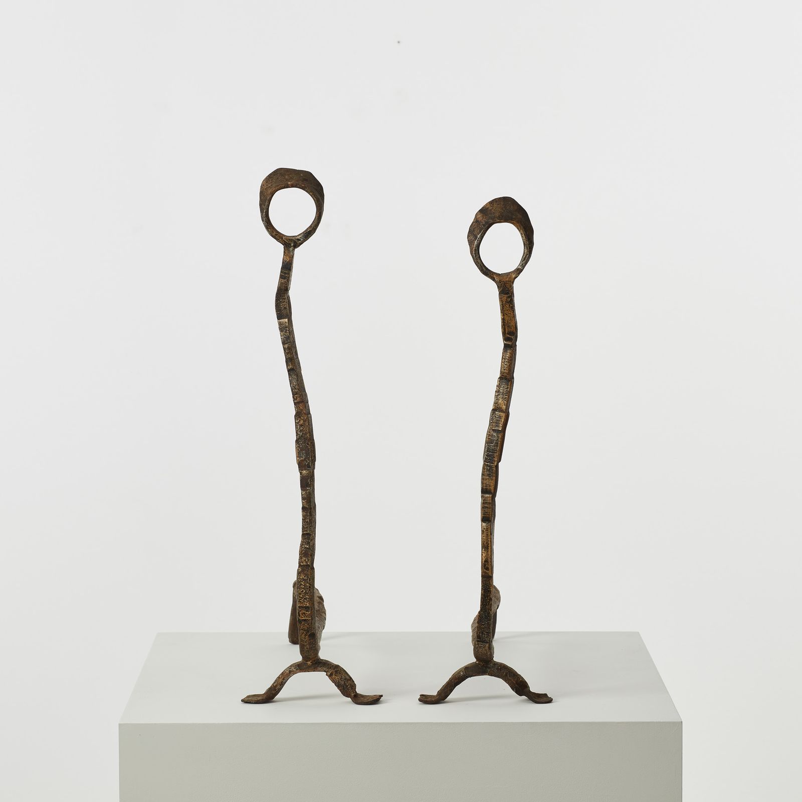 Salvino Marsura Alari Caminetto (Fire Andirons) Treviso, Italy, 1980s