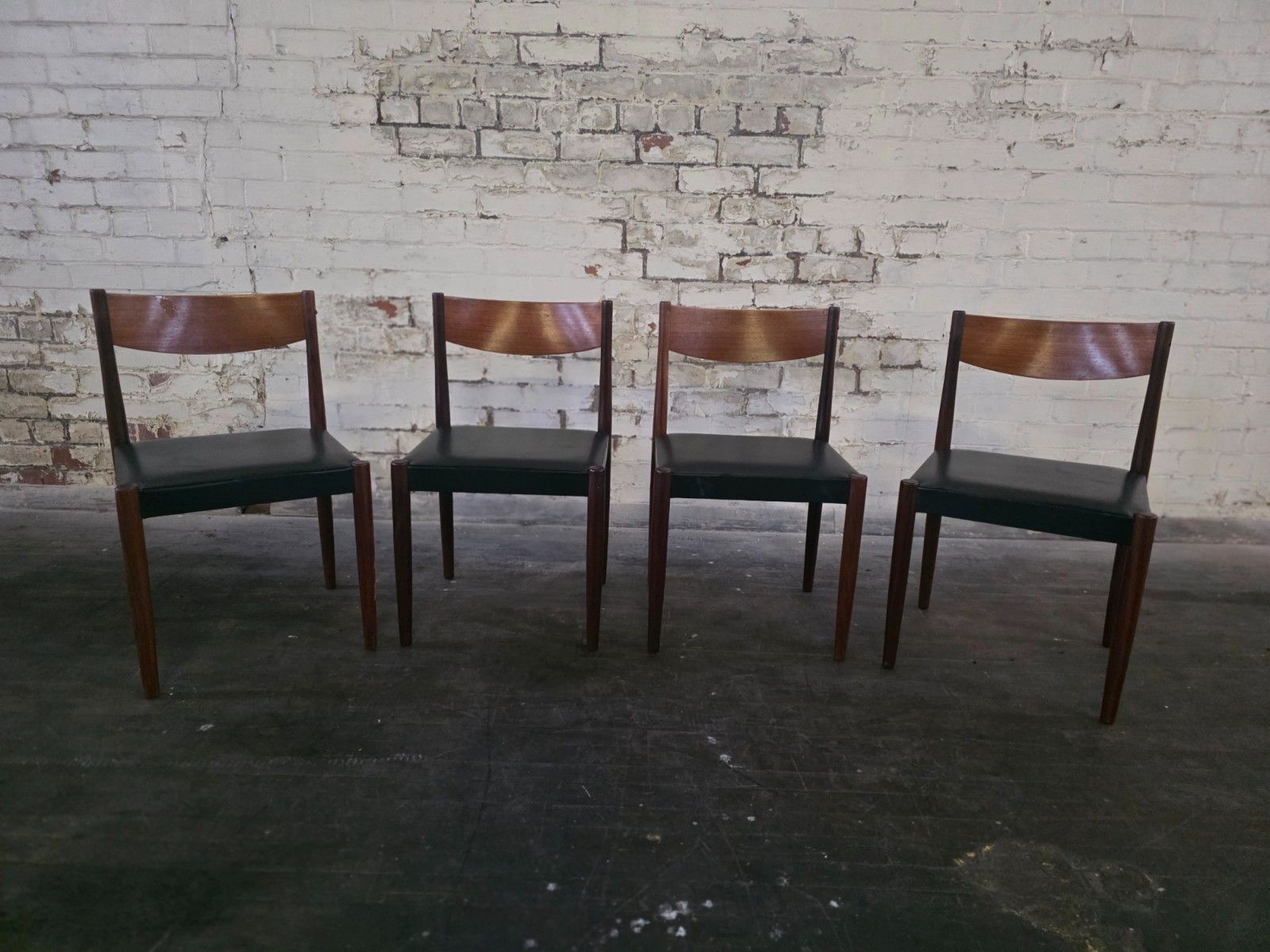 Set Of 4 Teak Mid Century Dining Chairs Frem Rojle photo Furniture