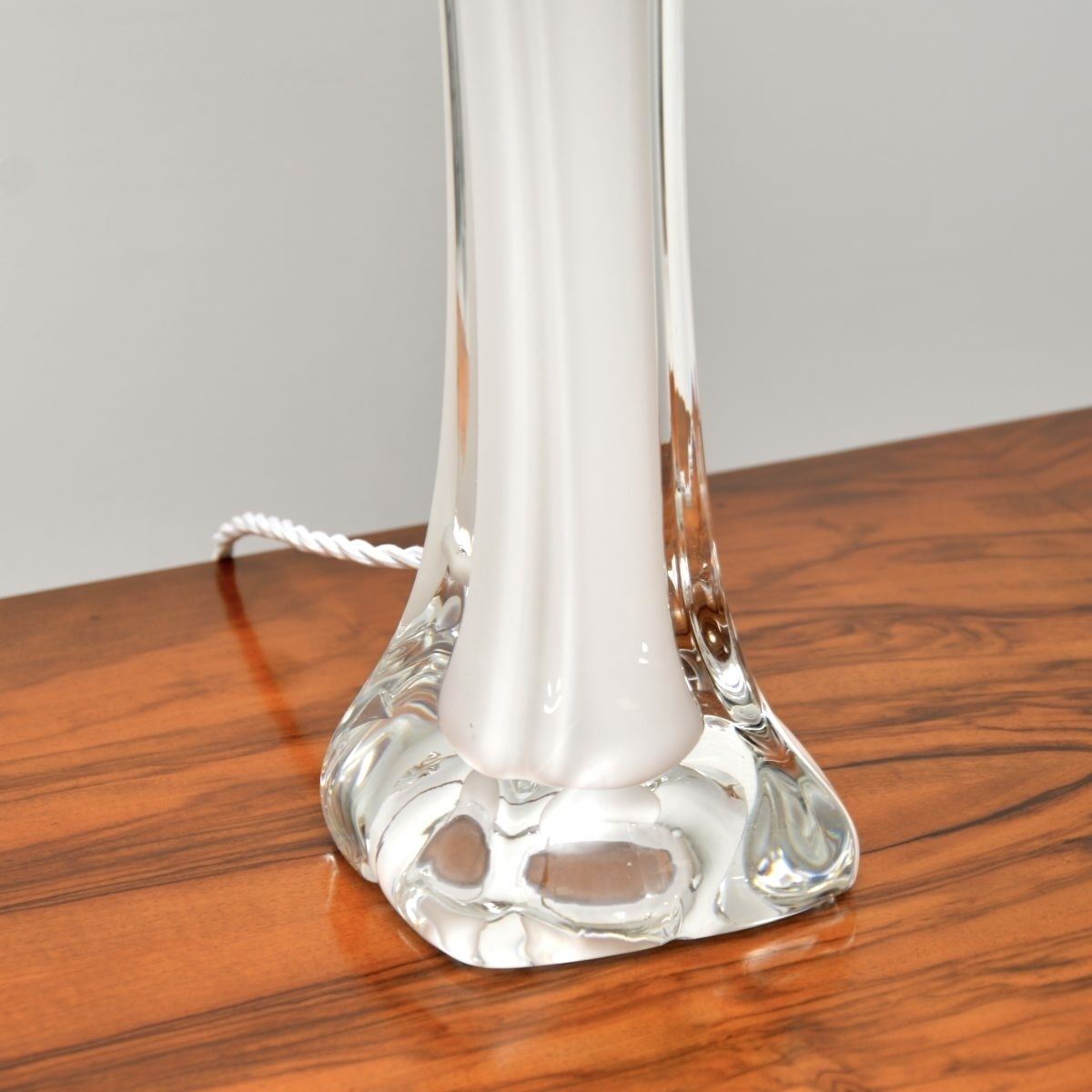 Pair Of Vintage Swedish Glass Table Lamps By Paul Kedelv For Flygsfors photo for sale