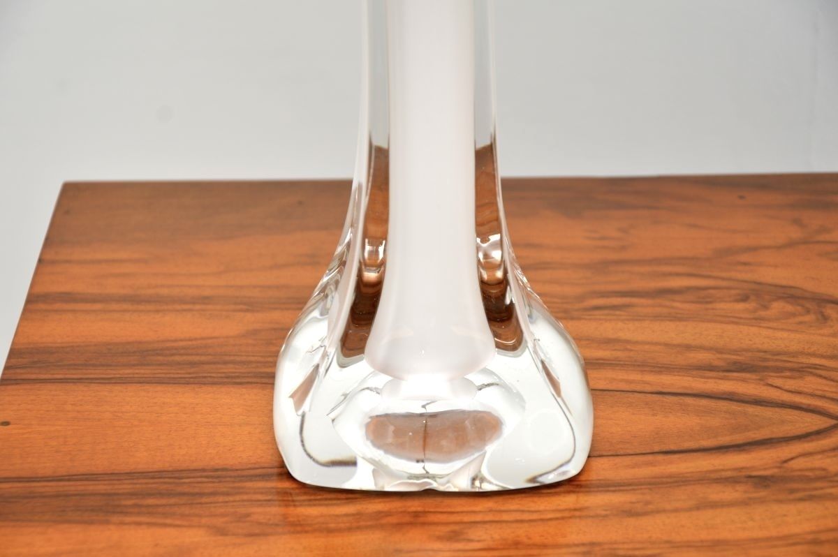Pair Of Vintage Swedish Glass Table Lamps By Paul Kedelv For Flygsfors photo buy