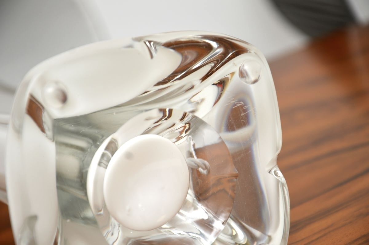 Lighting Pair Of Vintage Swedish Glass Table Lamps By Paul Kedelv For Flygsfors photo
