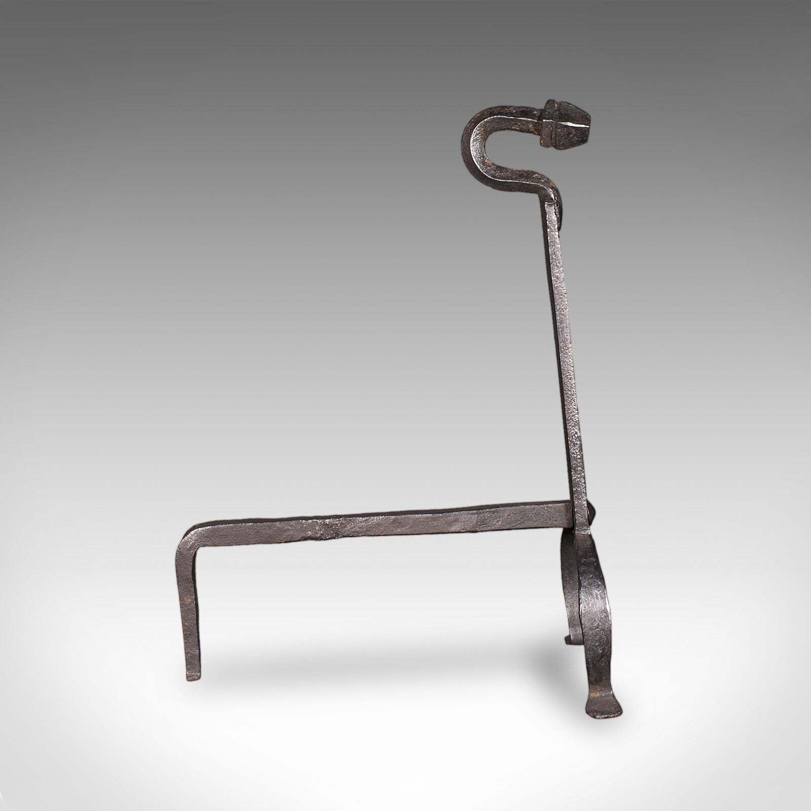 Home Fixtures Antique Fireplace Set, English, Wrought Iron, Fire Basket, Andirons, Victorian photo