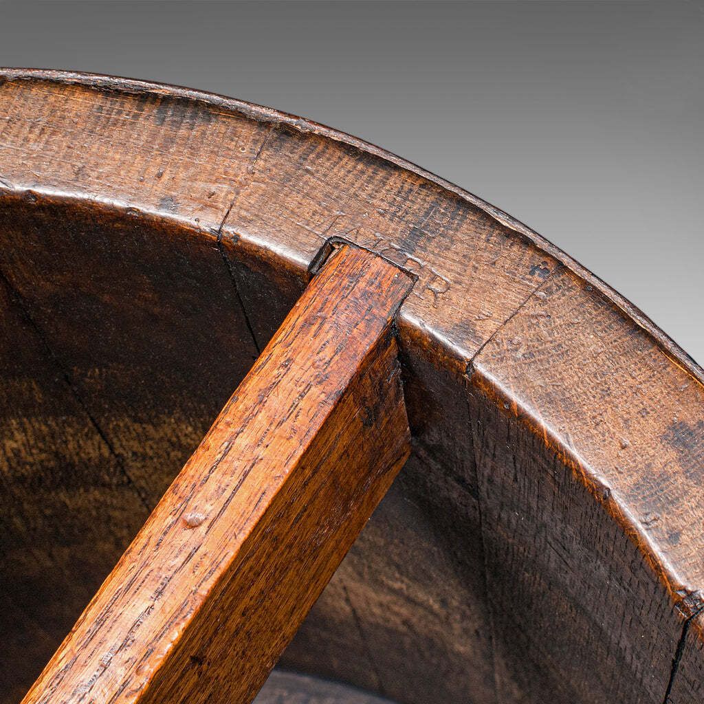Antique Coopered Stick Stand, English, Oak, Barrel, Umbrella Loop, Victorian photo vintage